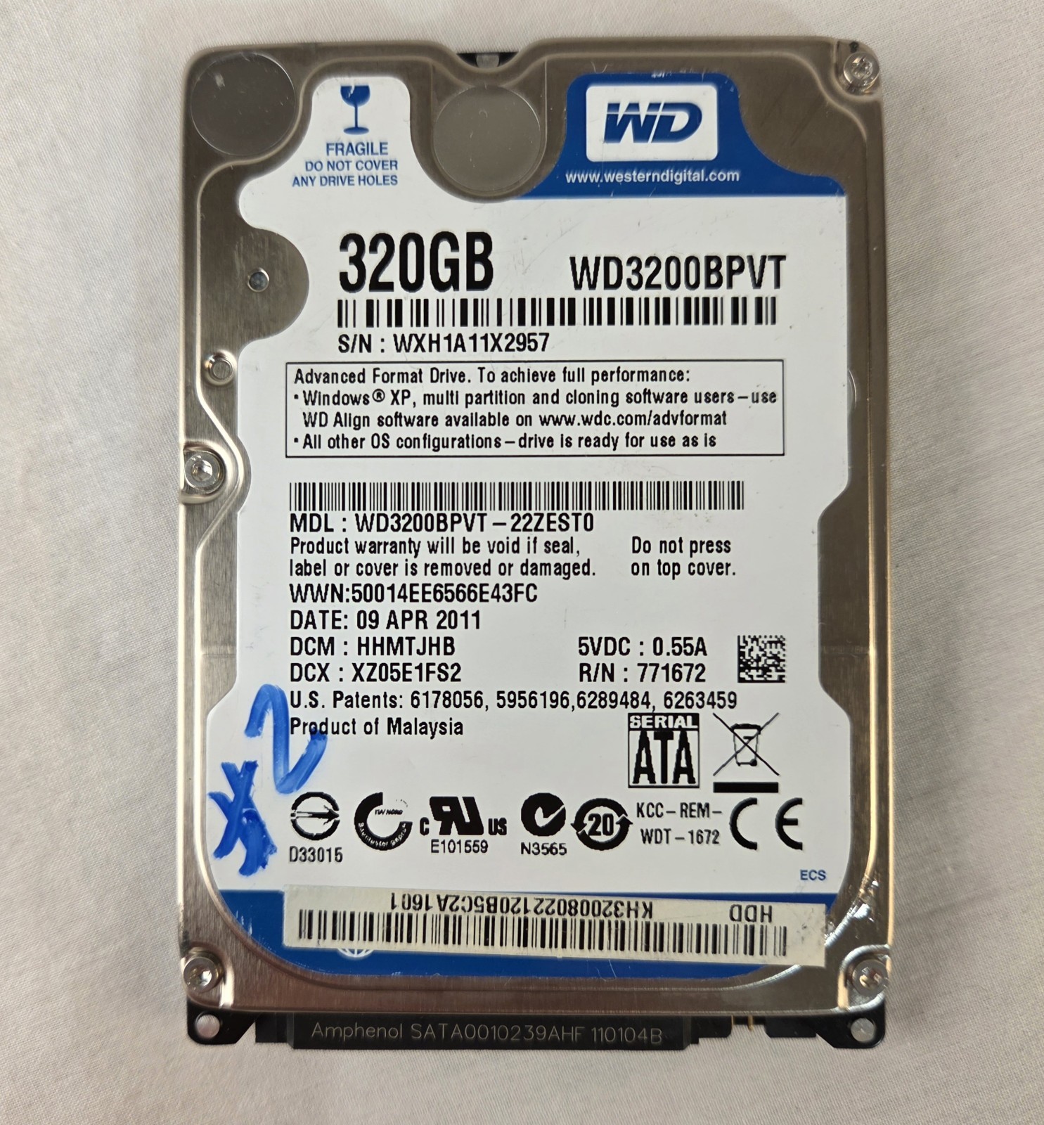 Western Digital WD Scorpio Blue WD3200BPVT-22ZEST0 SATA 2.5" Hard Drive 320GB