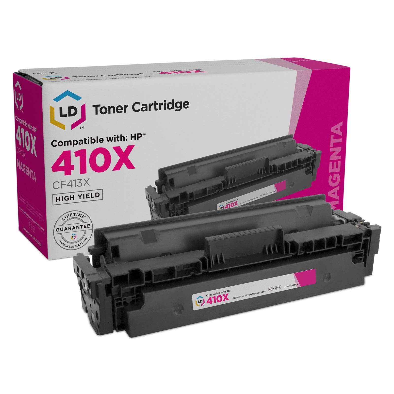 LD Compatible Replacement for HP 410X/CF413X High Yield Magenta Toner Cartridge