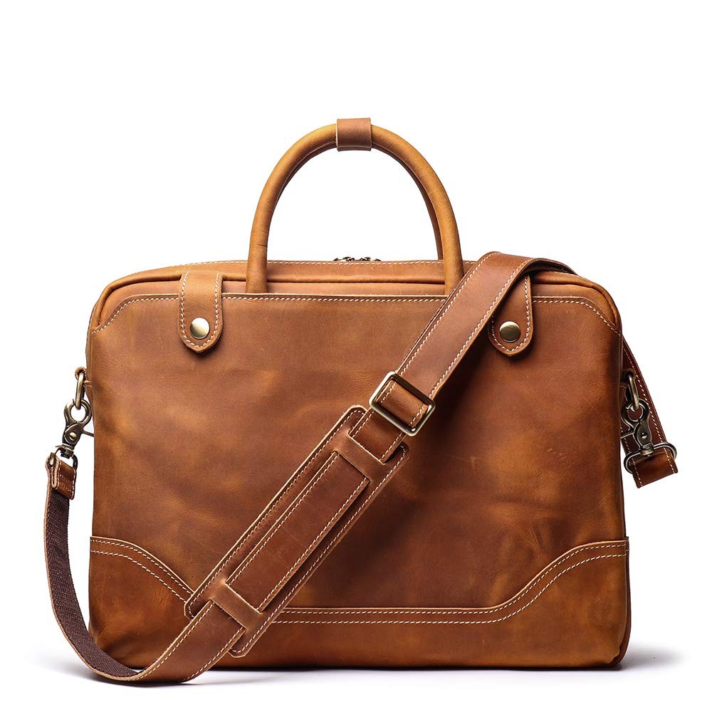 Mullis Mercantile Leather Briefcase/Computer Bag, Messenger Bag, Laptop Bag, ...