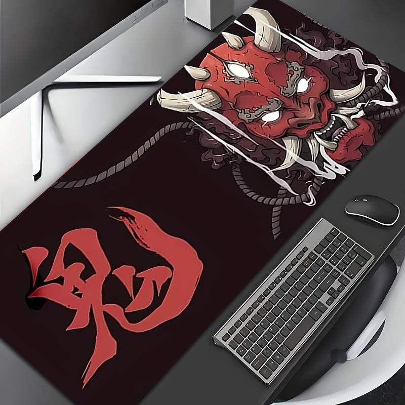 1pc Diatomite Extra-Large Mouse Pad | Card Game Mat, Japanese-Style Red Oni Ba