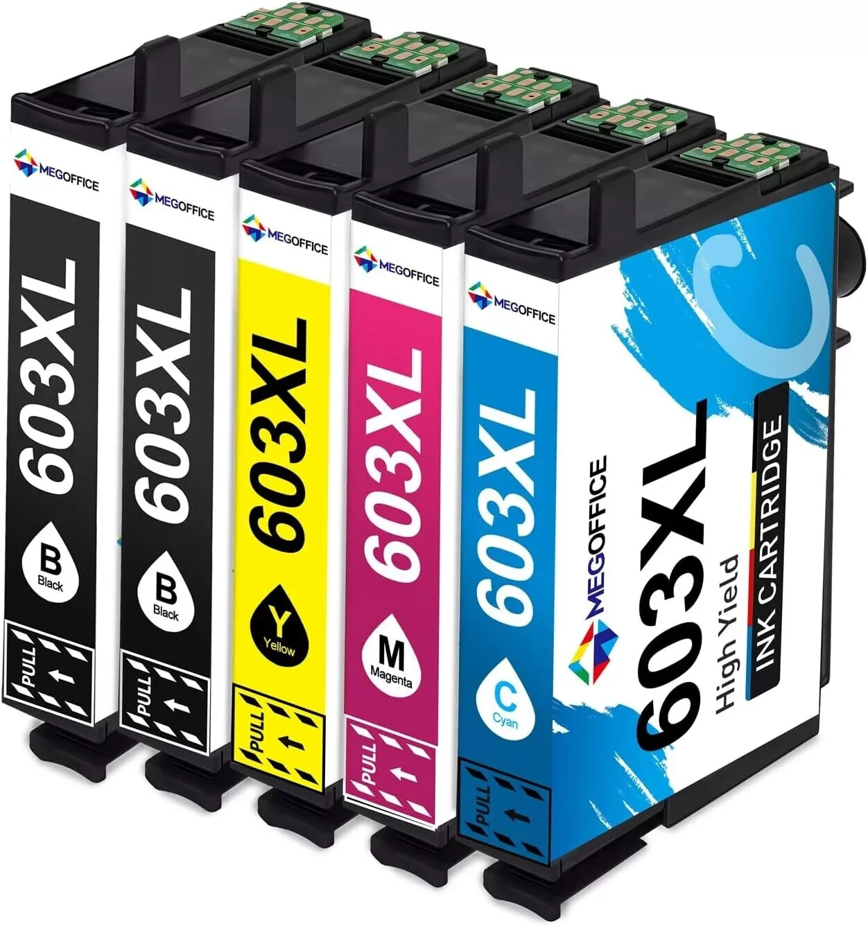5 Non-OEM 603XL Ink Cartridges fits for Epson XP-2100 XP-3155 WF-2830 WF-2810