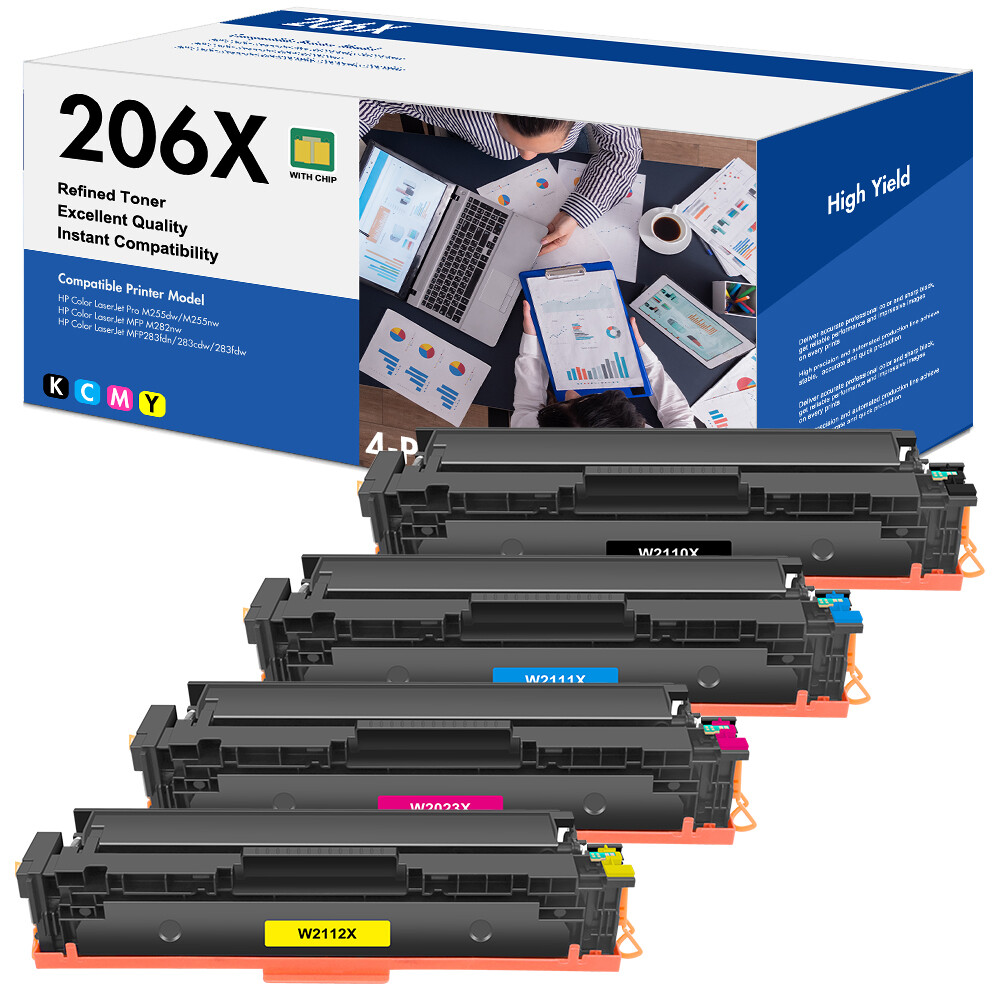 W2110A Fits For HP 206A 206X Toner W2110X Laserjet Pro MFP M282 M255 M283fdw Lot
