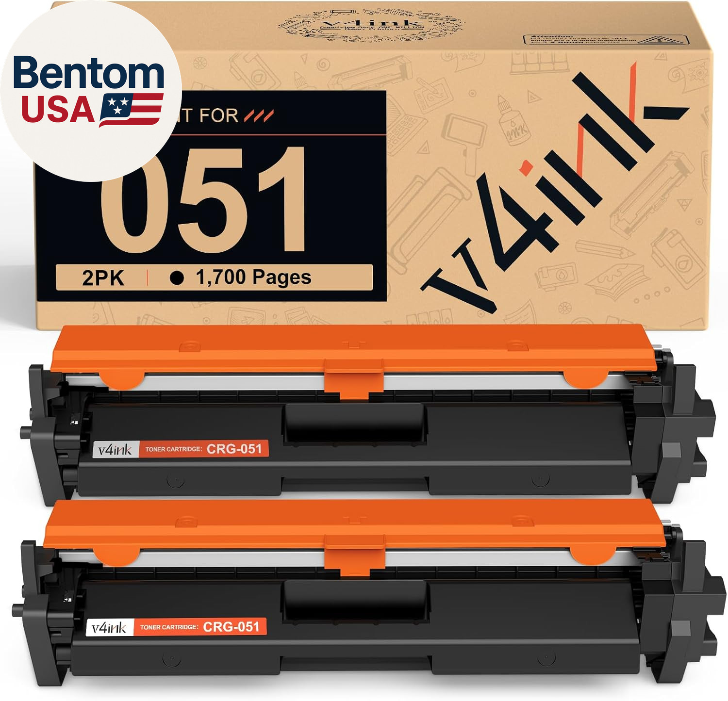 2PK Compatible 051 Toner Cartridge Replacement for Canon 051 2168C001 CRG-051 To