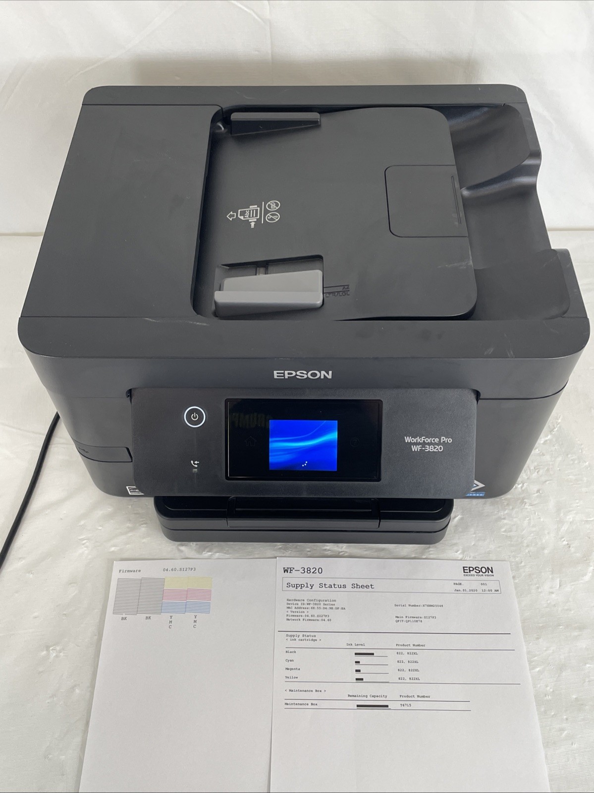 Epson WorkForce Pro WF-3820 All-in-One Wireless Color Printer Very Good Cond.
