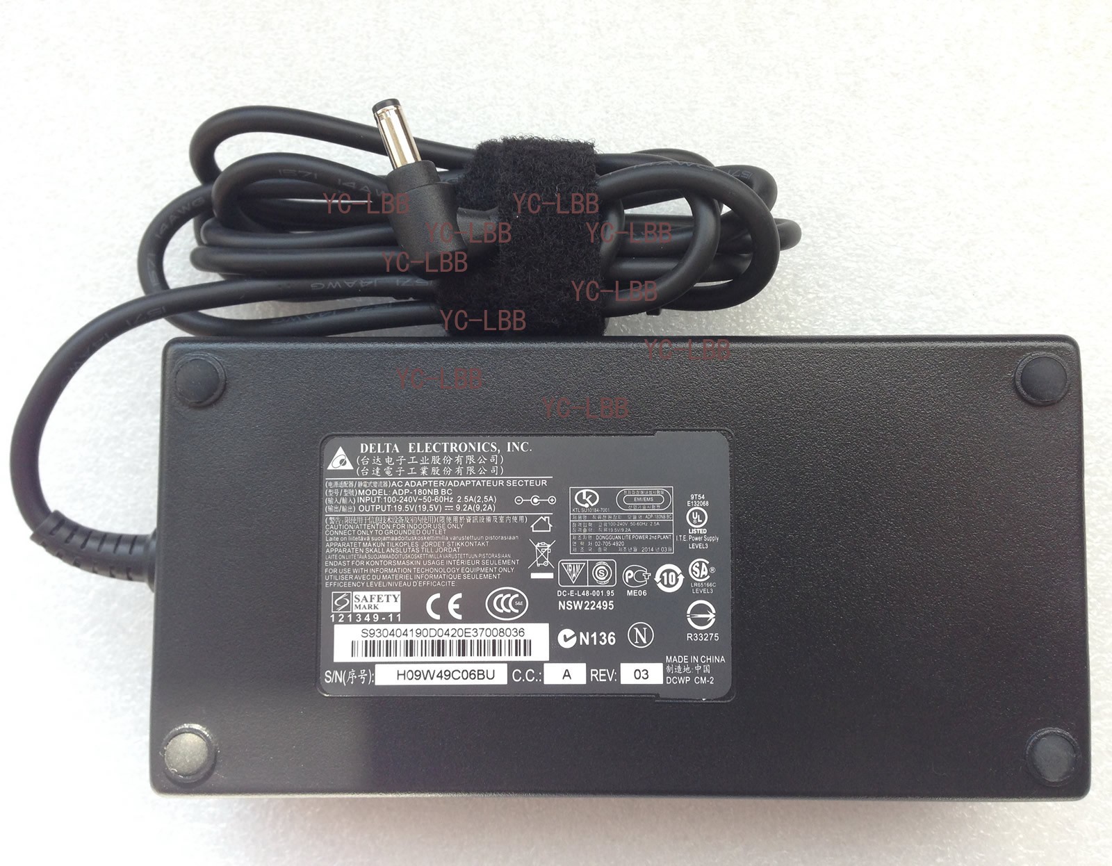 Original OEM Delta 19.5V 9.2A AC/DC Adapter for MSI WT70 2OL-1614US,ADP-180NB BC