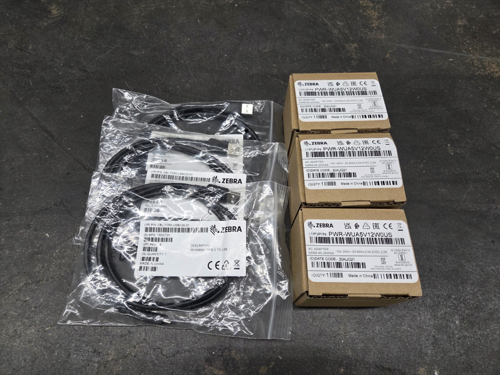 3 Zebra PWR-WUA5V12W0US AC Adapter Opened Box NEW