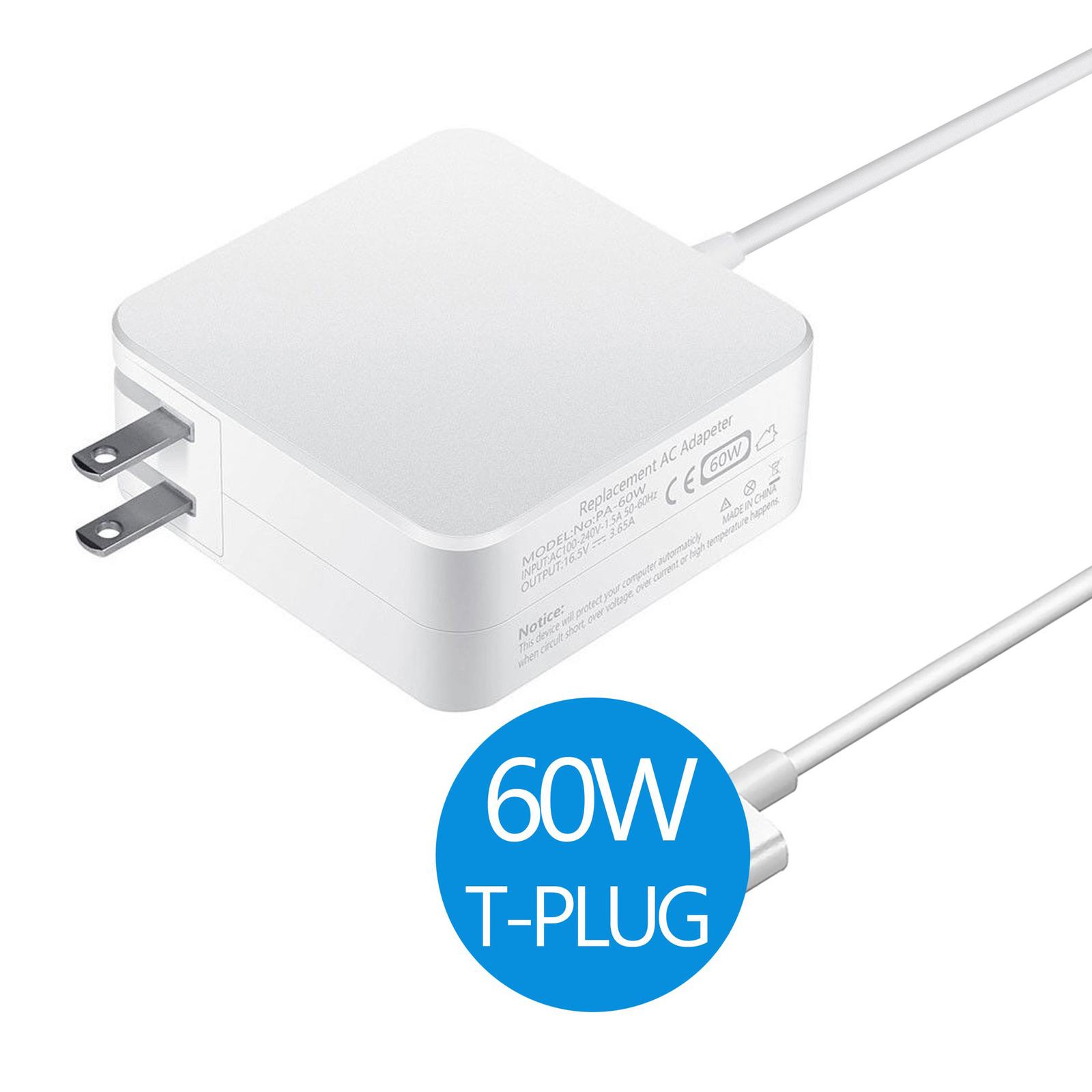60W Charger 2nd-T Power Adapter for Apple MacBook Pro 13-Inch 2012-2016