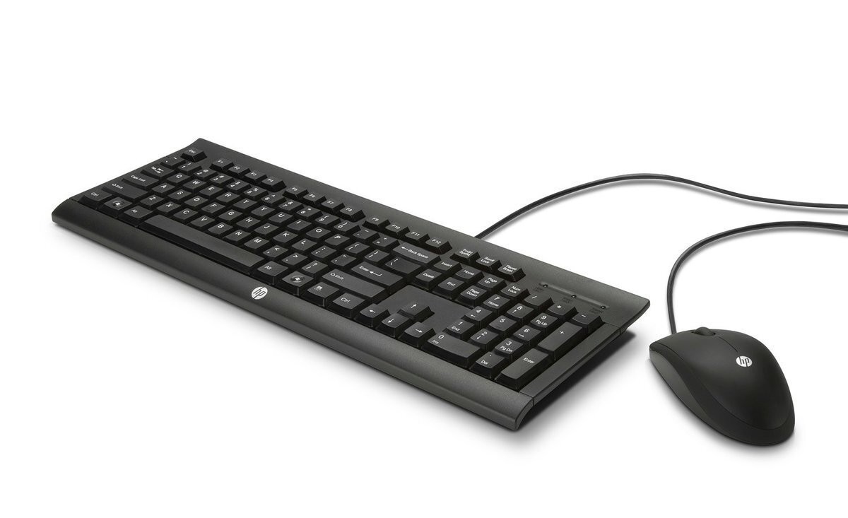 HP C2500 Wired Desktop Keyboard and Optical Mouse Combo USB Full-Size J8F15AA