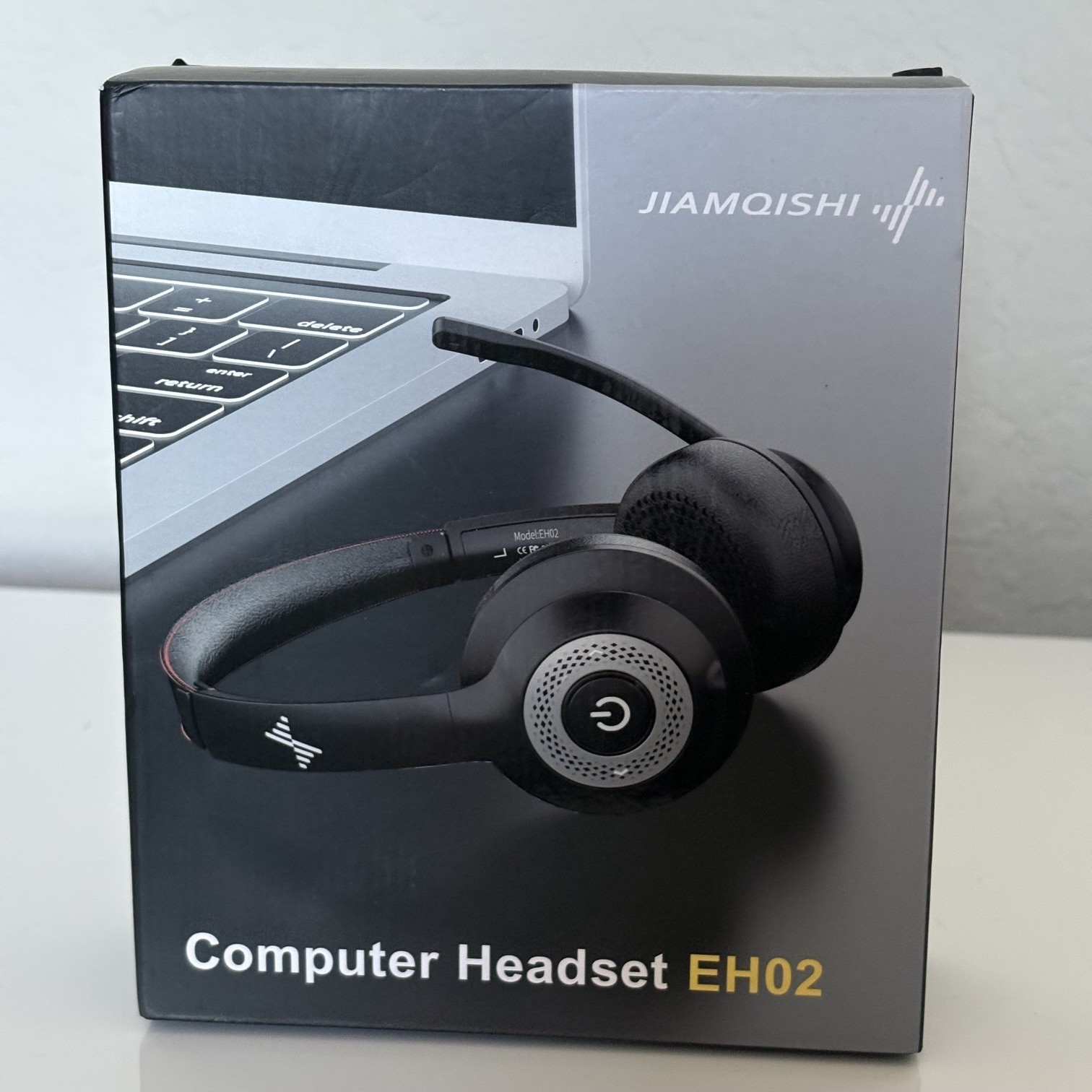 JIAMQISHI EH02 USB Computer Headset with Microphone Over Ear Wired Headphones