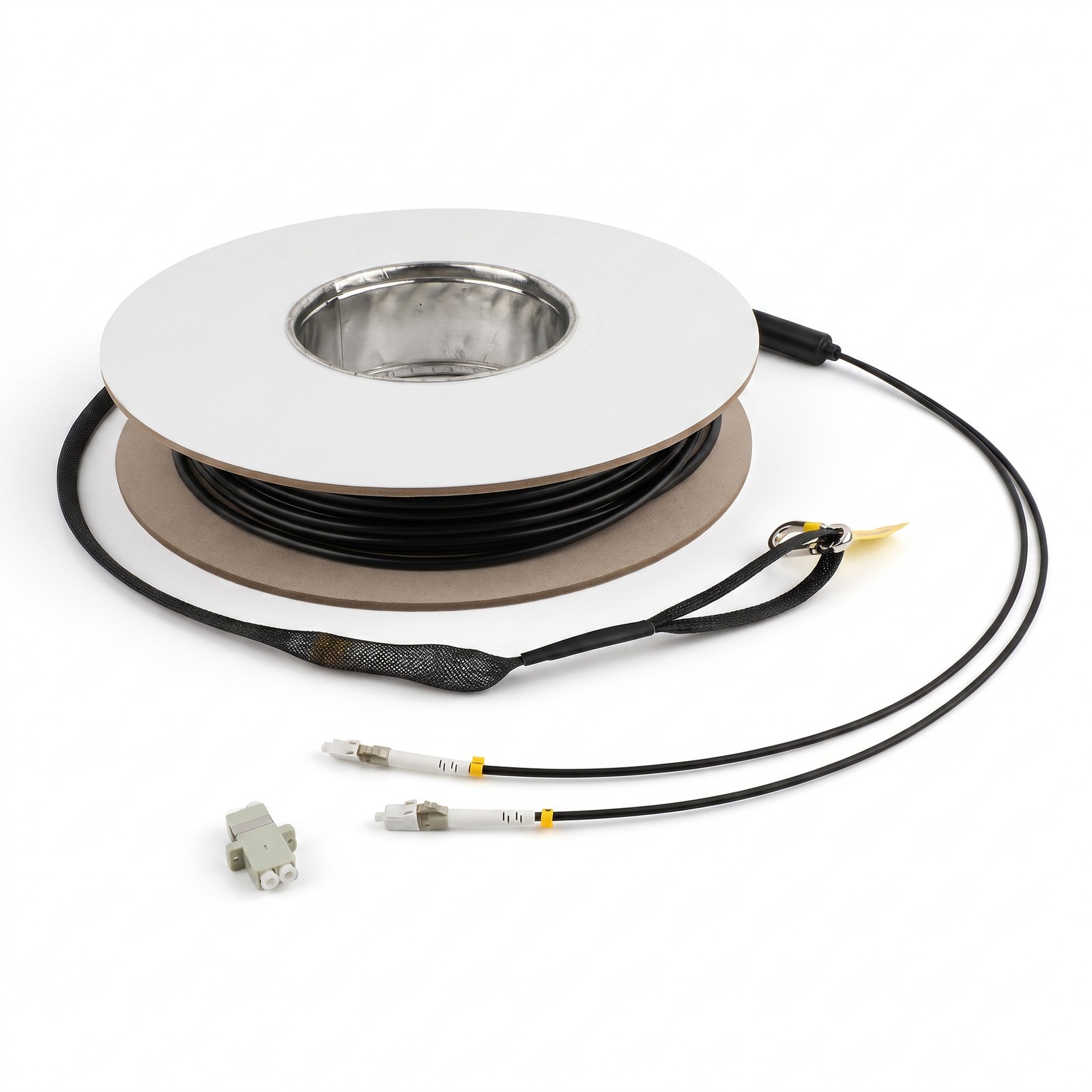Fiber Optic Patch Cable OM4 2 Core Multimode LC to LC  Armored   TPU Jacket