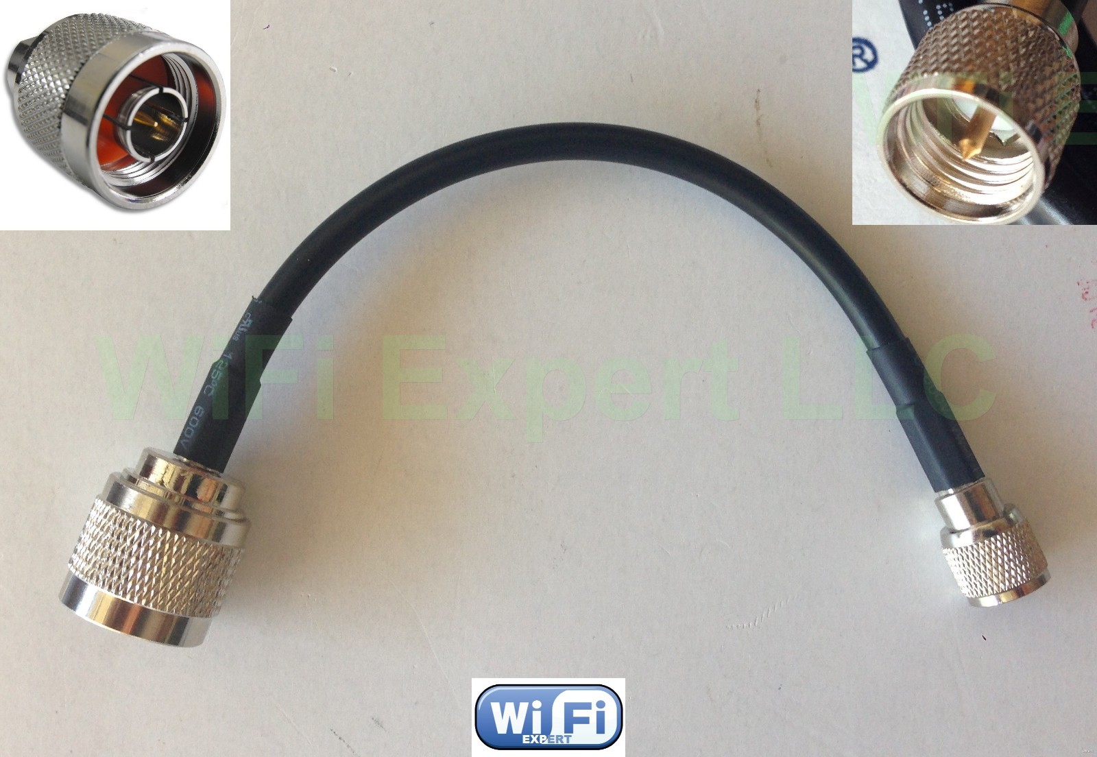 1x 12 inch RG58 LOW LOSS COAX RF CABLE Mini UHF MALE TO N TYPE MALE Asmbld in US