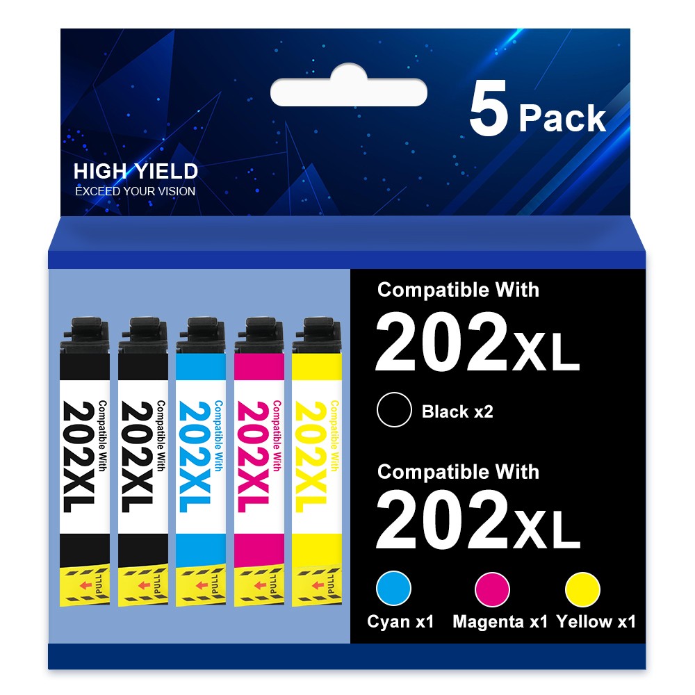 5PK 202XL Ink Cartridges for Epson WorkForce WF-2860 XP-5100 T202XL Ink printer