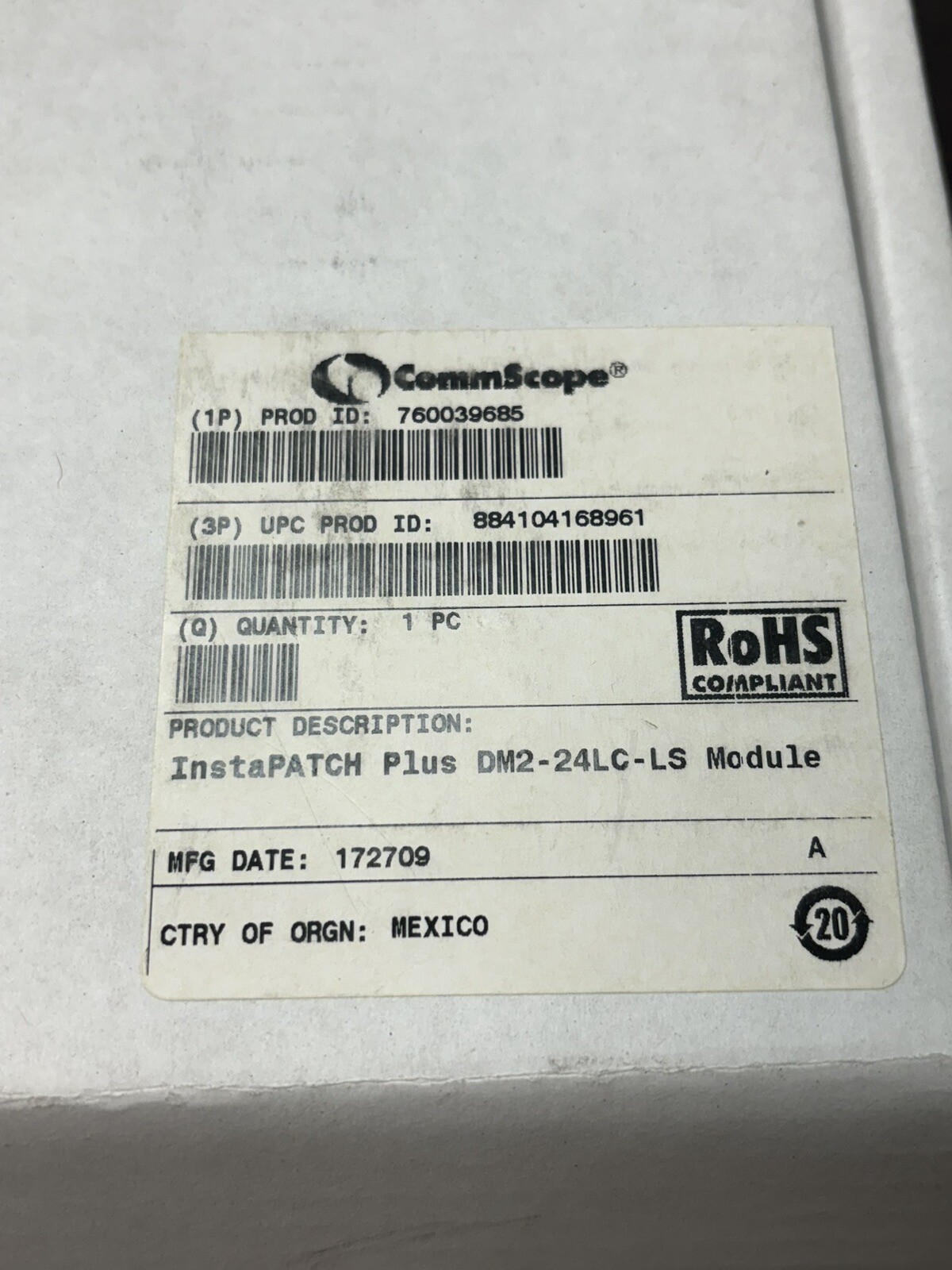 760039685 (Commscope) Instapatch 24, LC LazrSPEED Multimode Module DM2-24LC-LS