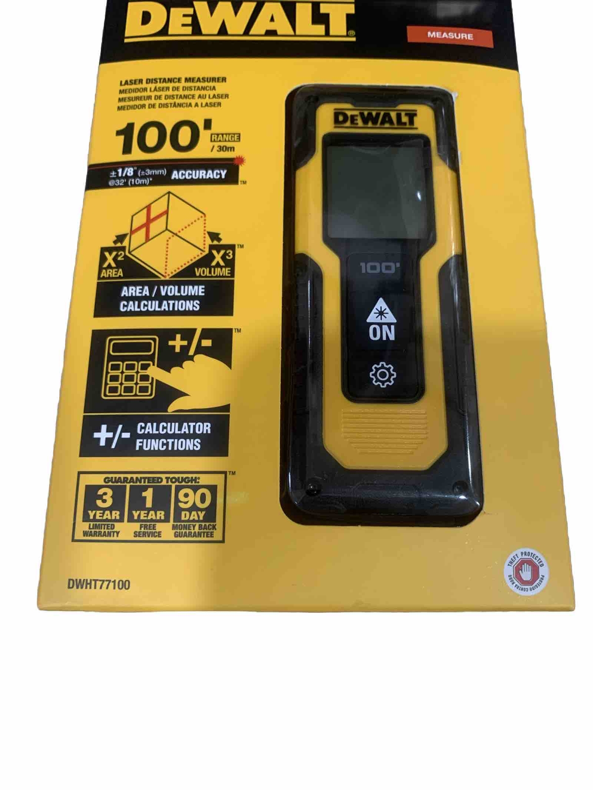 Dewalt 100ft Laser Distance Measurer 100’/30 m DWHT77100 NEW