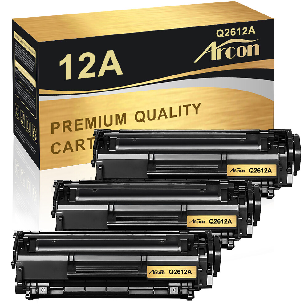 3Pcs Q2612A 12A Toner Cartridge For HP LaserJet 1010 1022n 1022nw 3050 3052