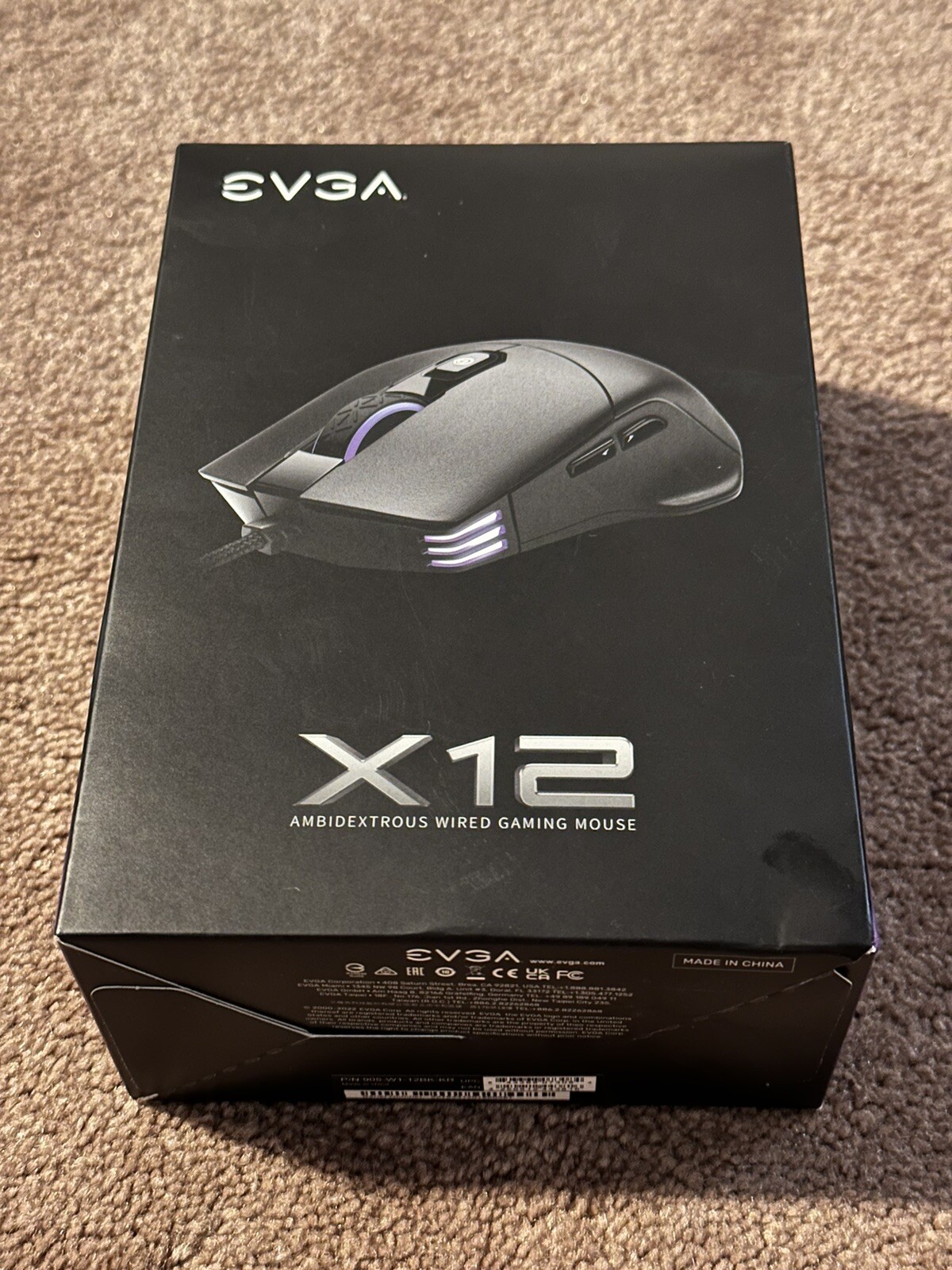 EVGA X12 Gaming Mouse, 8k, Wired, Black, Customizable, Dual Sensor, 16,000 DPI