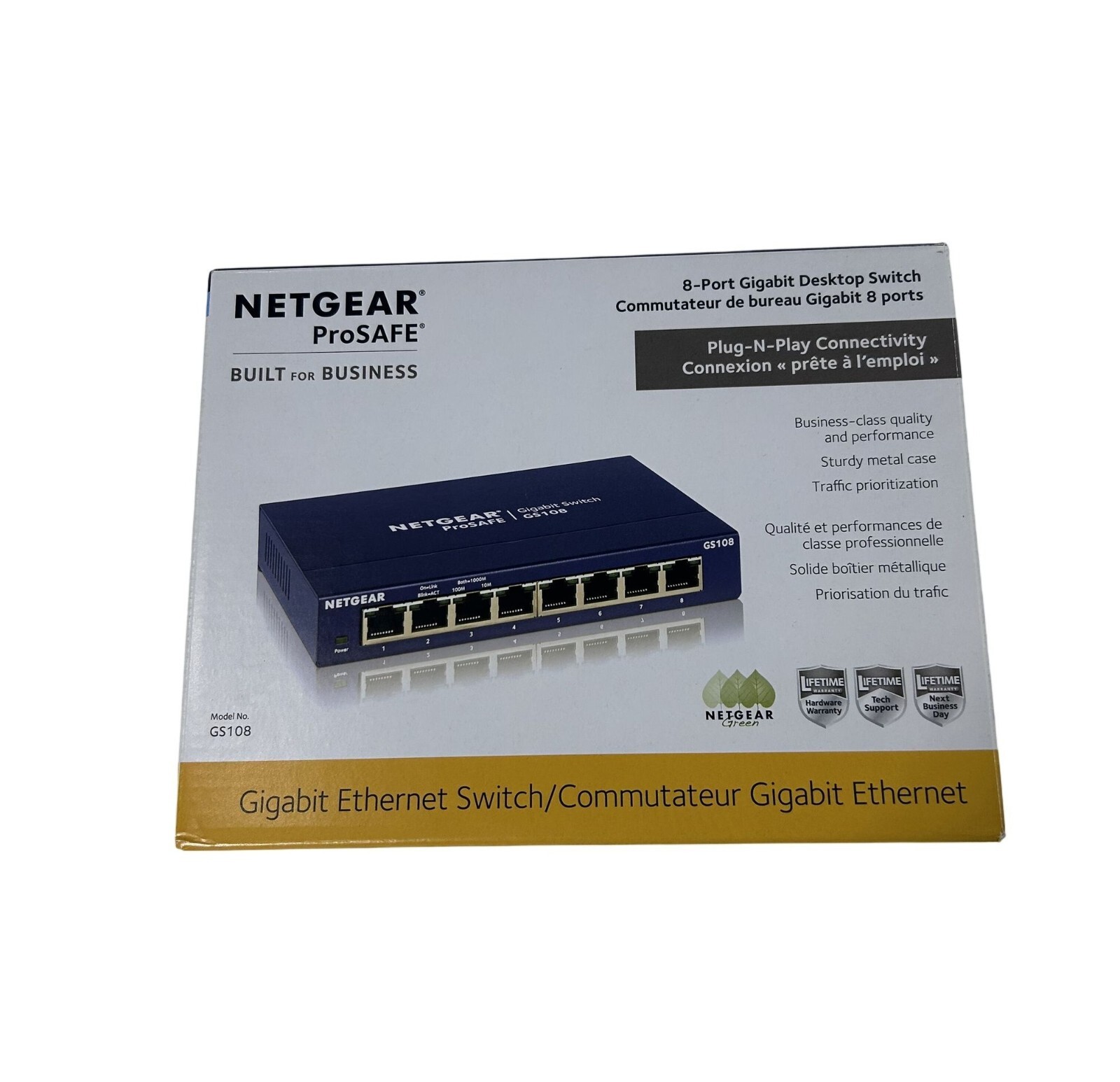 Netgear ProSafe 8-Port Gigabit Ethernet Desktop Switch GS108 Plug-N-Play