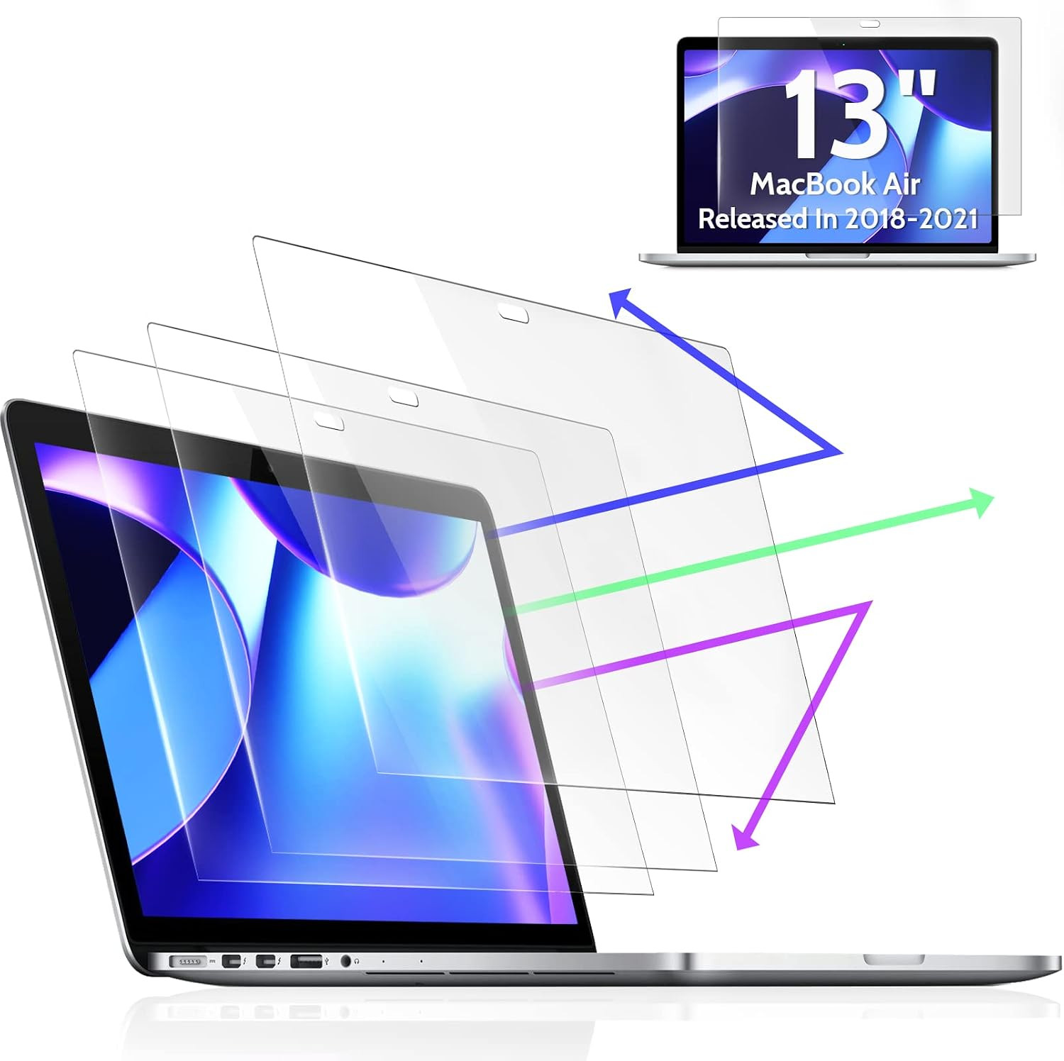 3-Pack anti Blue Light Screen Protector for Macbook Air 13 Inch