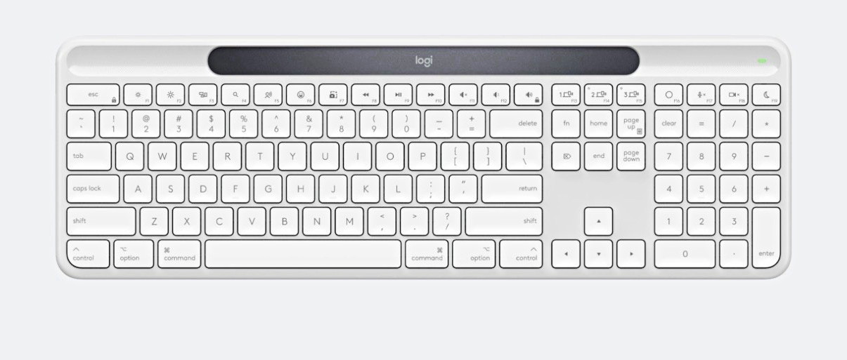 Logitech Solar+ K980 for Mac Wireless Keyboard - White - New