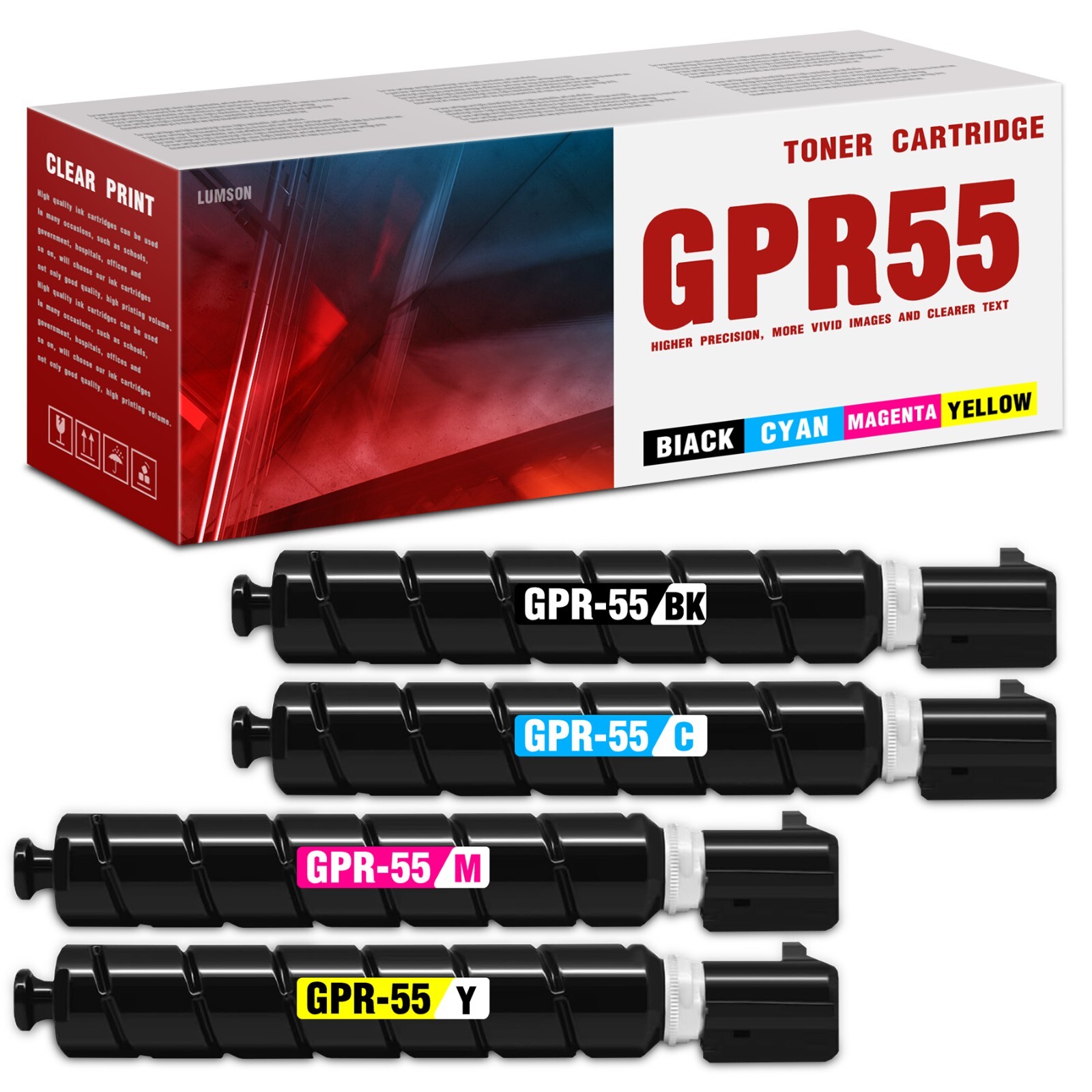 GPR-55 Compatible  High Yield 4 Pack Toner for ImageRunner C5535i C5540i C5550i