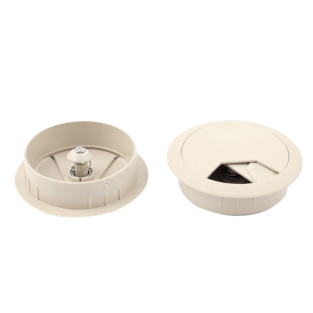 2pcs 50mm Computer Desk Table Plastic Cable Tidy Outlet Port Hole Cover Cap