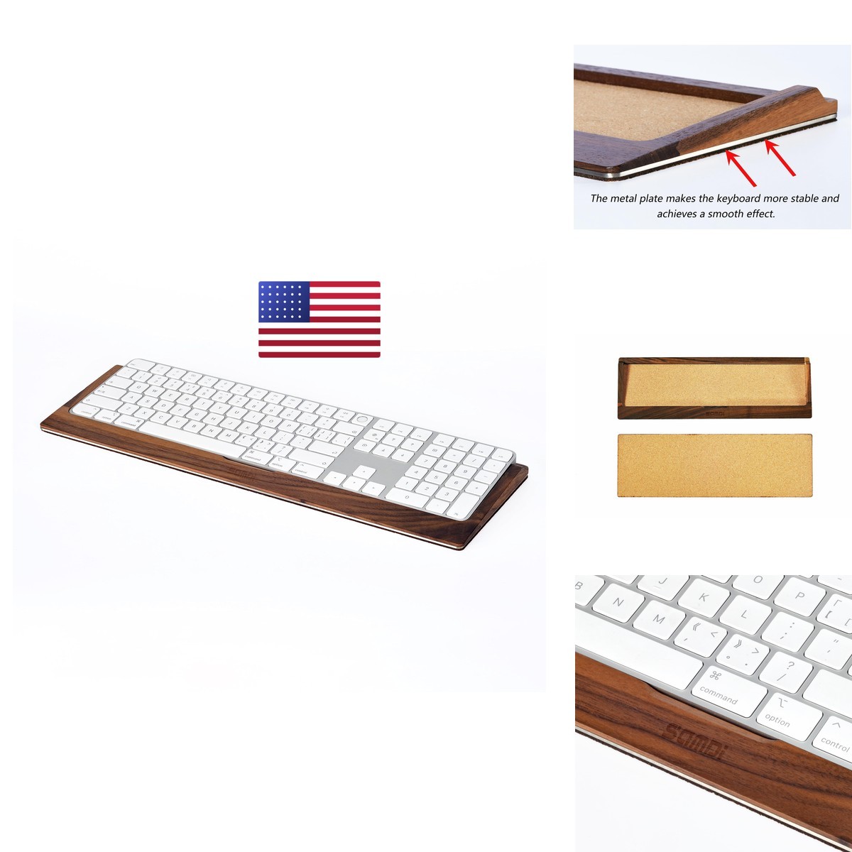 SAMDI Apple iMac Stand Base Keyboard Tray - Black Walnut