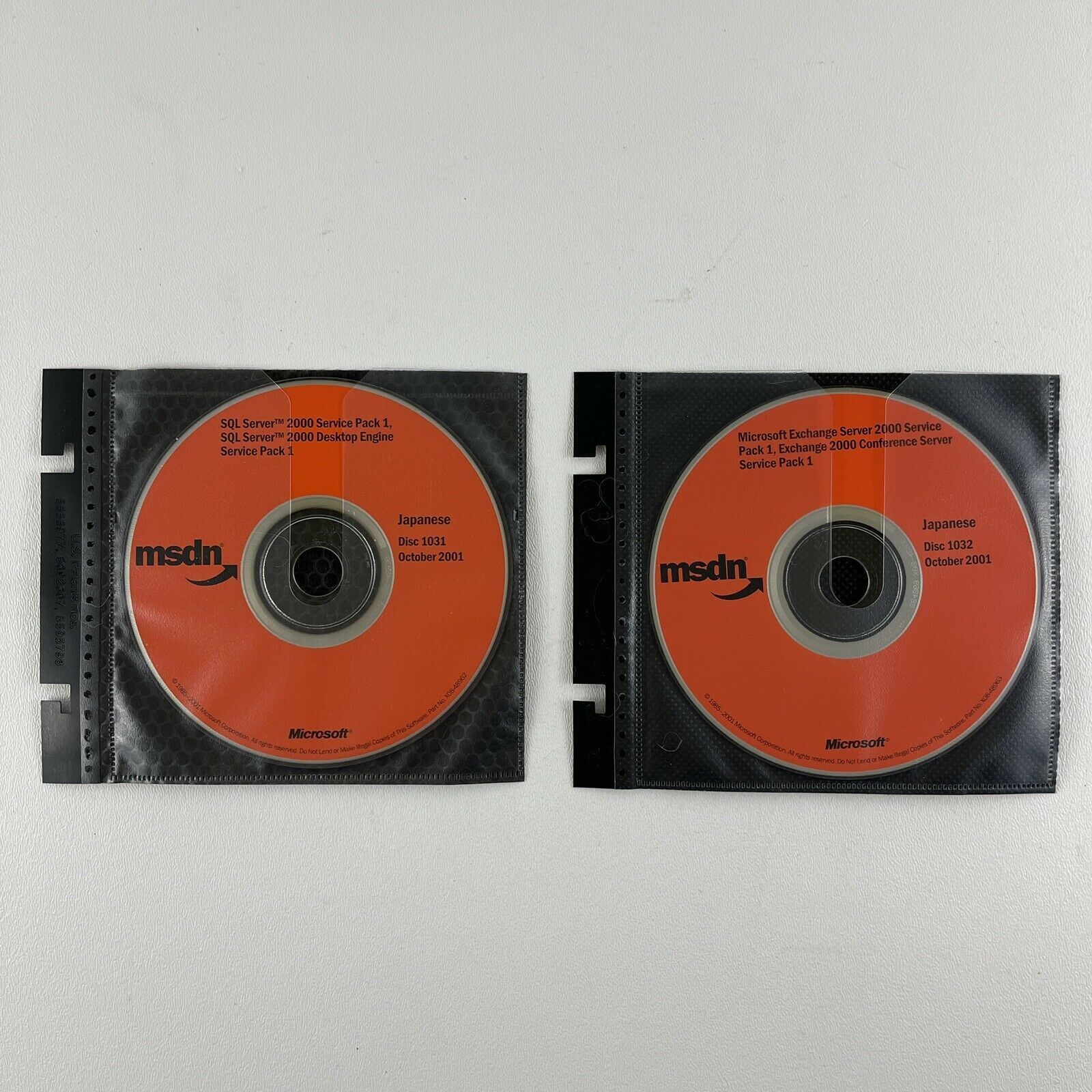 Japanese (2) Discs 1031 1032 Oct '01 MSDN Windows Server 2000 Svc Pk 2 Microsoft