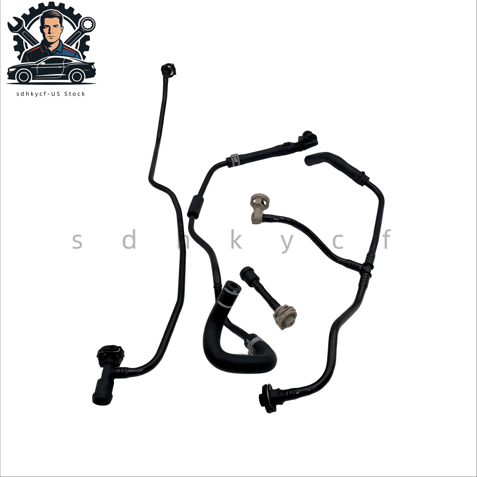 NEW 4 Set For Audi Coolant Radiator Reservoir Tank Overflow Hose 8W0121081BL