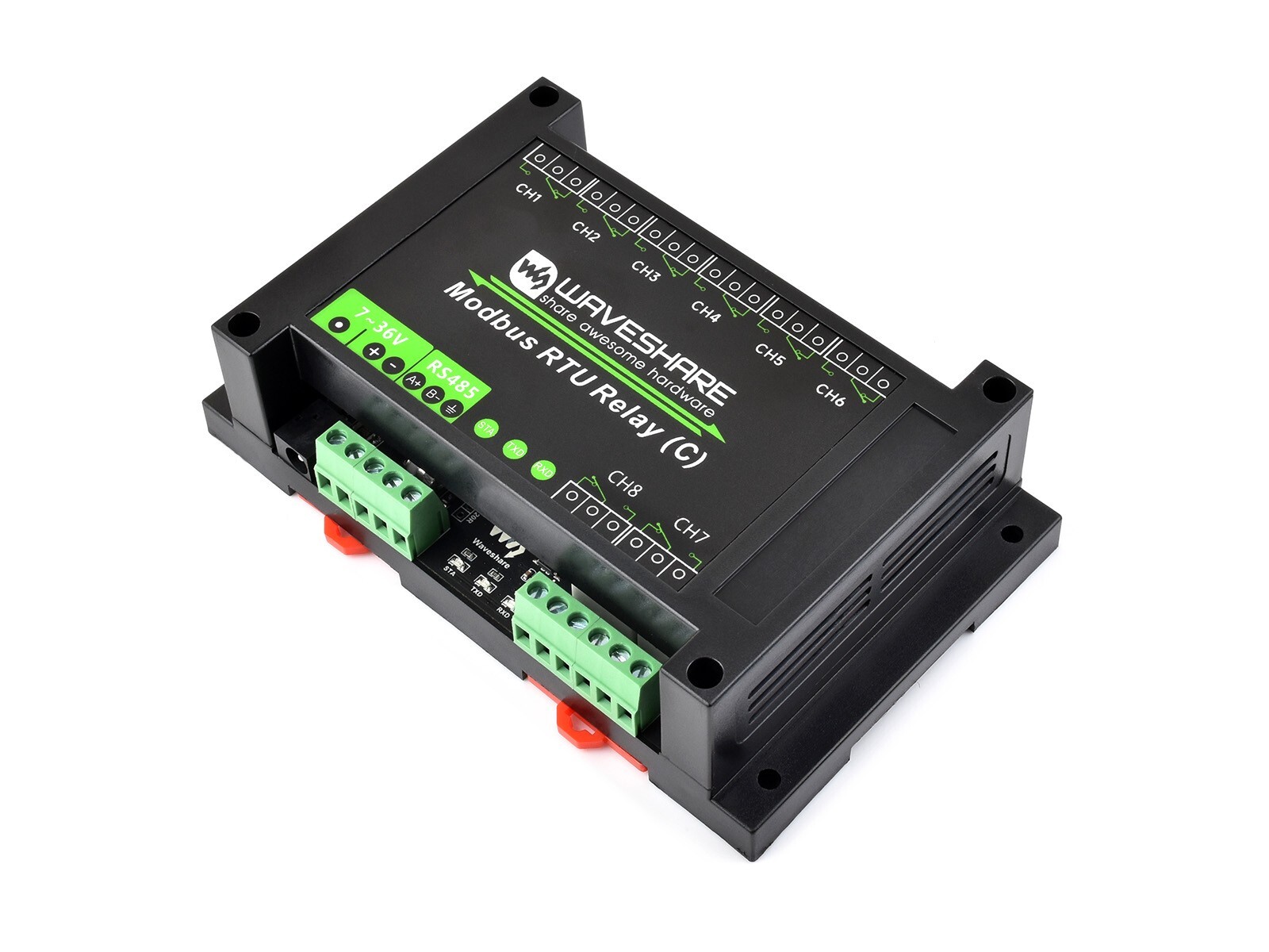 Waveshare Modbus RTU 8-ch Latching Relay Module (C) with RS485 Multi Isolation
