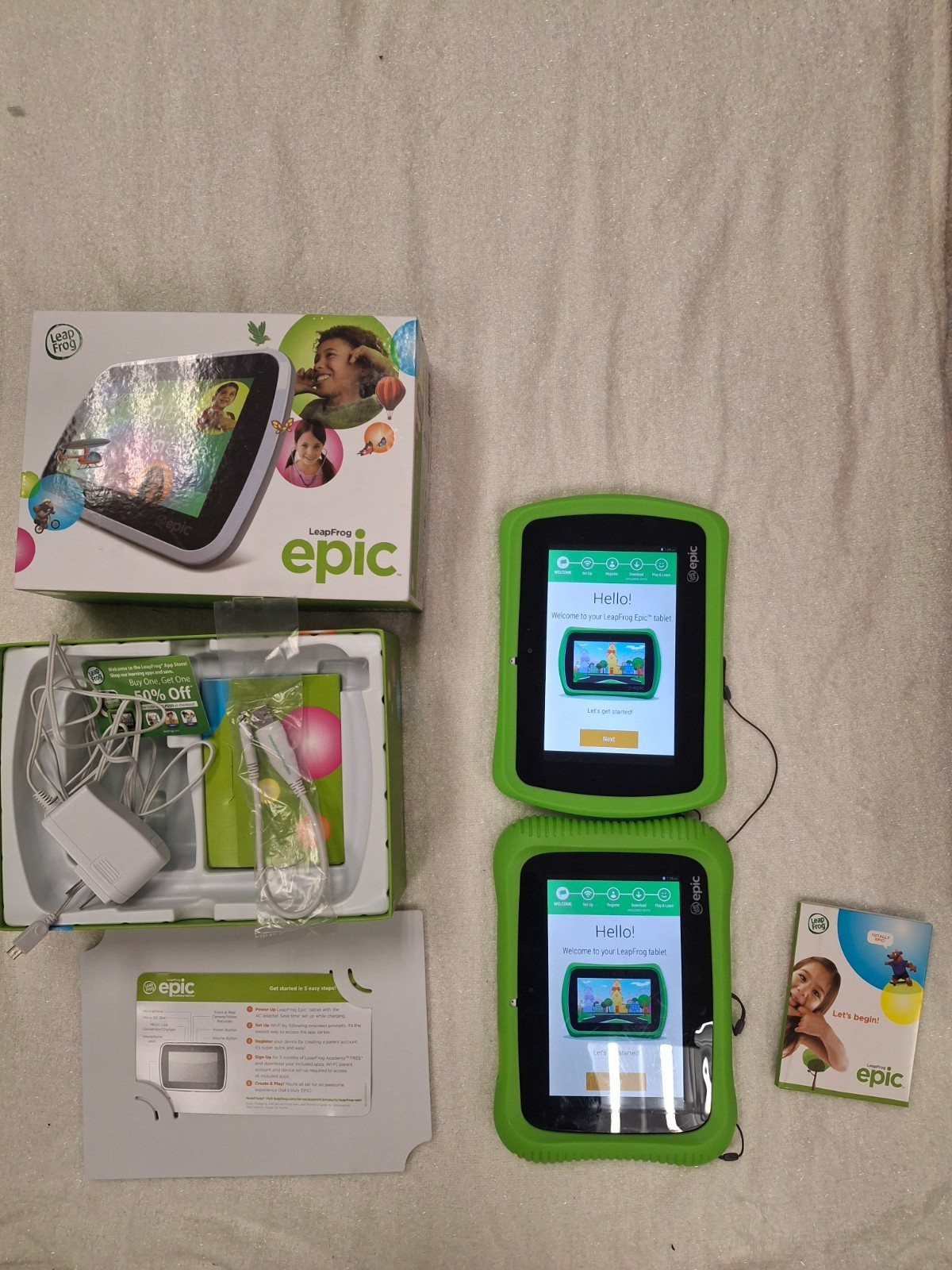 LeapFrog Epic Learning Tablets Bundle - WORKS AND CHARGES