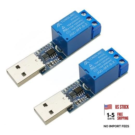 2‑Pack LCUS‑1 USB Relay Module, CH340 Serial Port Control Intelligent Switch