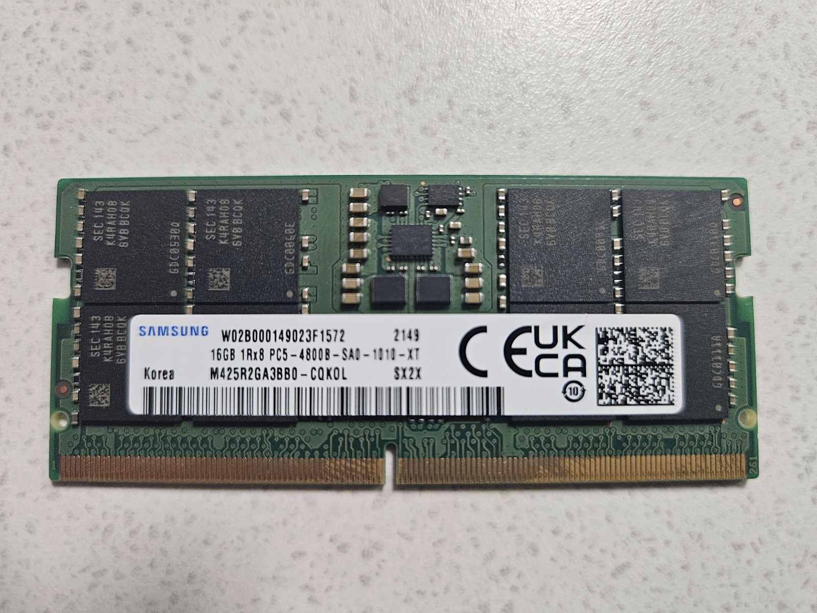 Samsung PC5-38400 (DDR5-4800B) 16GB Memory RAM M425R2GA3BB0-CQK0L