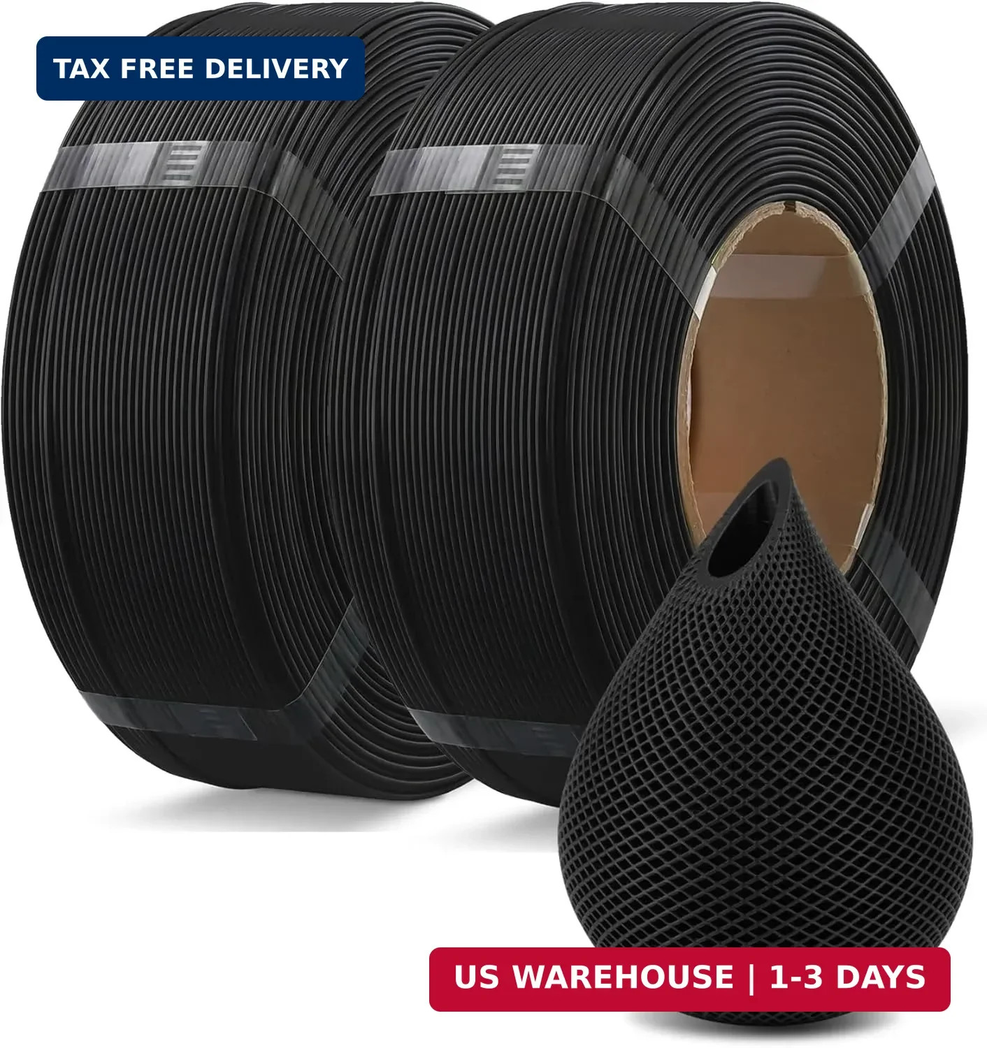 OVERTURE 2KG Bundle High Speed PLA Filament Refill 1.75mm 3D Printer Filament, 2