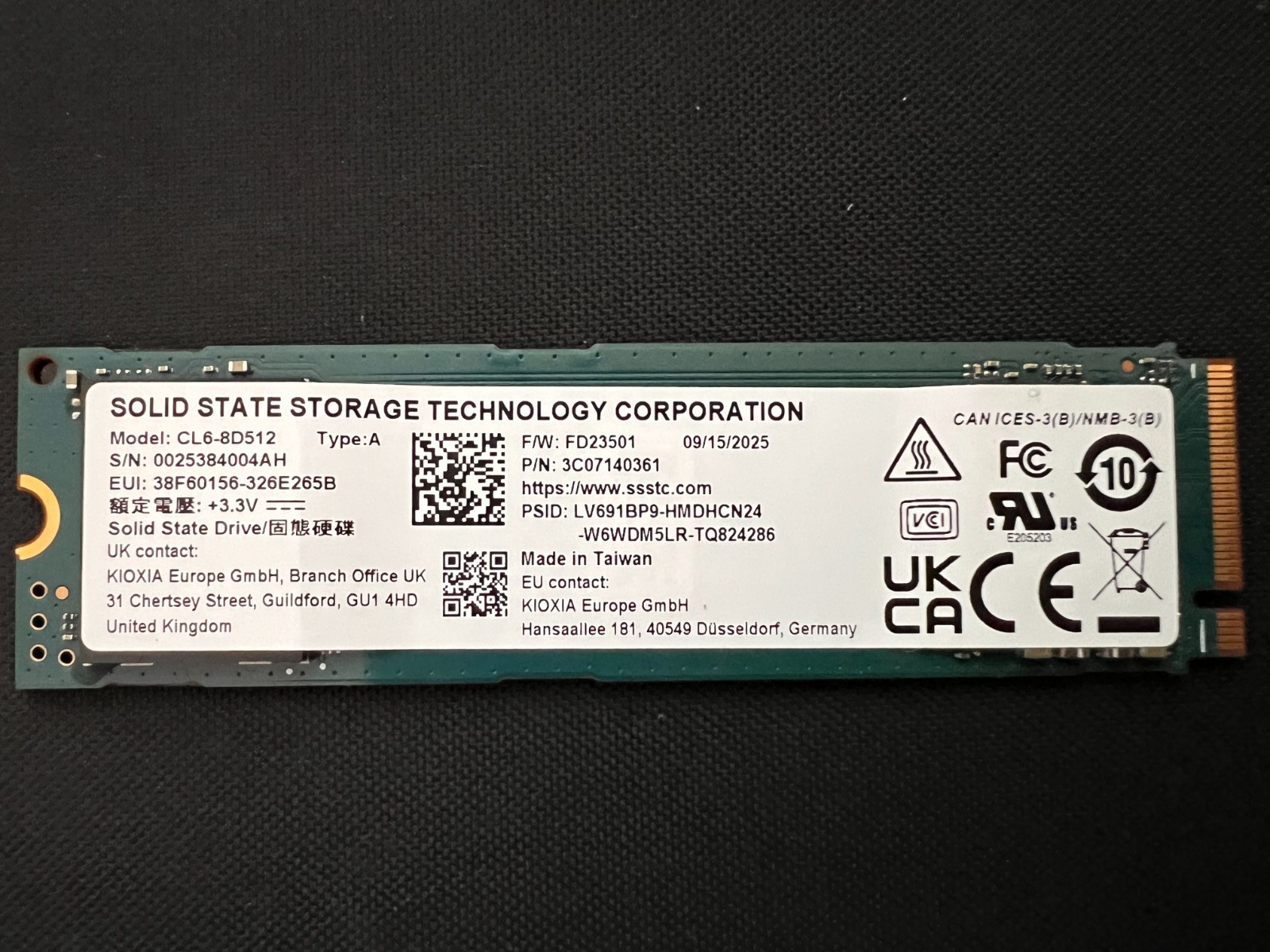 SSSTC CL6-8D512 512GB 2280 NVME SSD