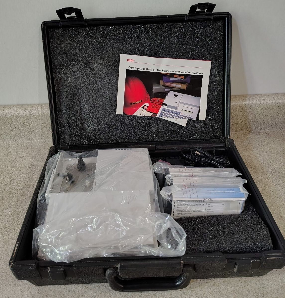 Kroy DuraType 244 SL Industrial Label Maker with Case Supplies