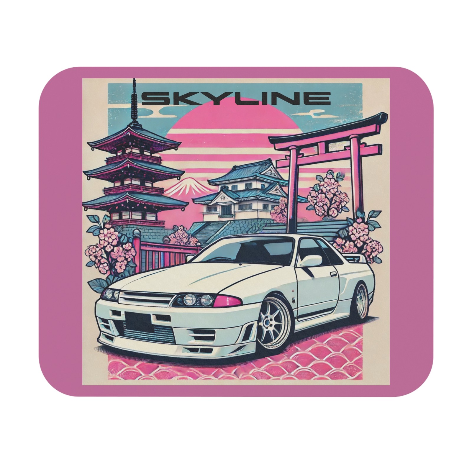 Skyline R32 Mouse Pad JDM Drift Car Japanese Sunset Retro Gaming Mat