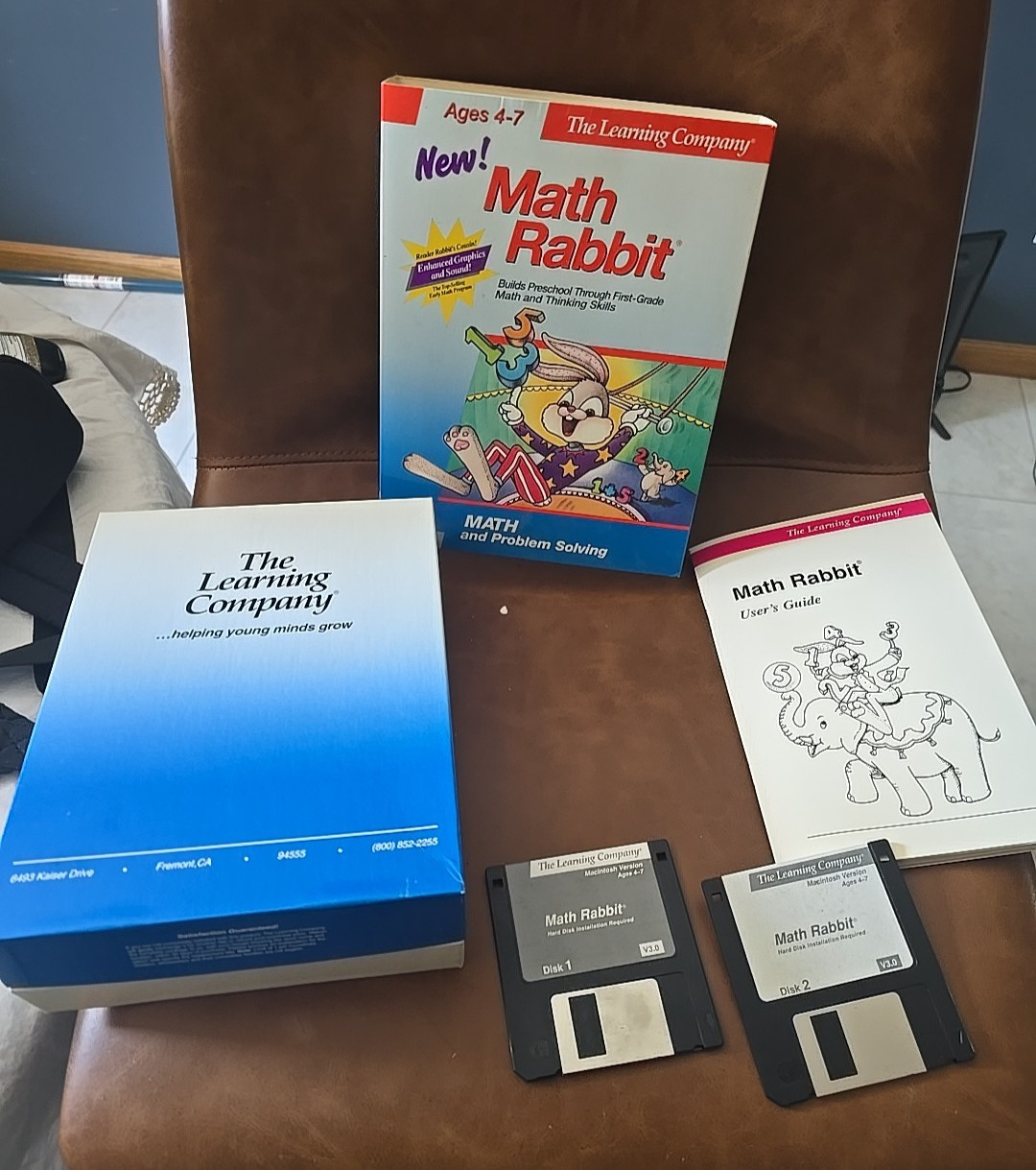 Vintage The Learning Company Math Rabbit's and Problem Solving Floppy 3.5" Disk