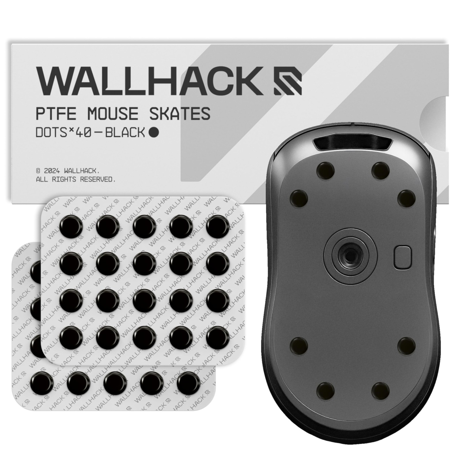 Wallhack PTFE Dot Mouse Skates Universal Fit Black Japan