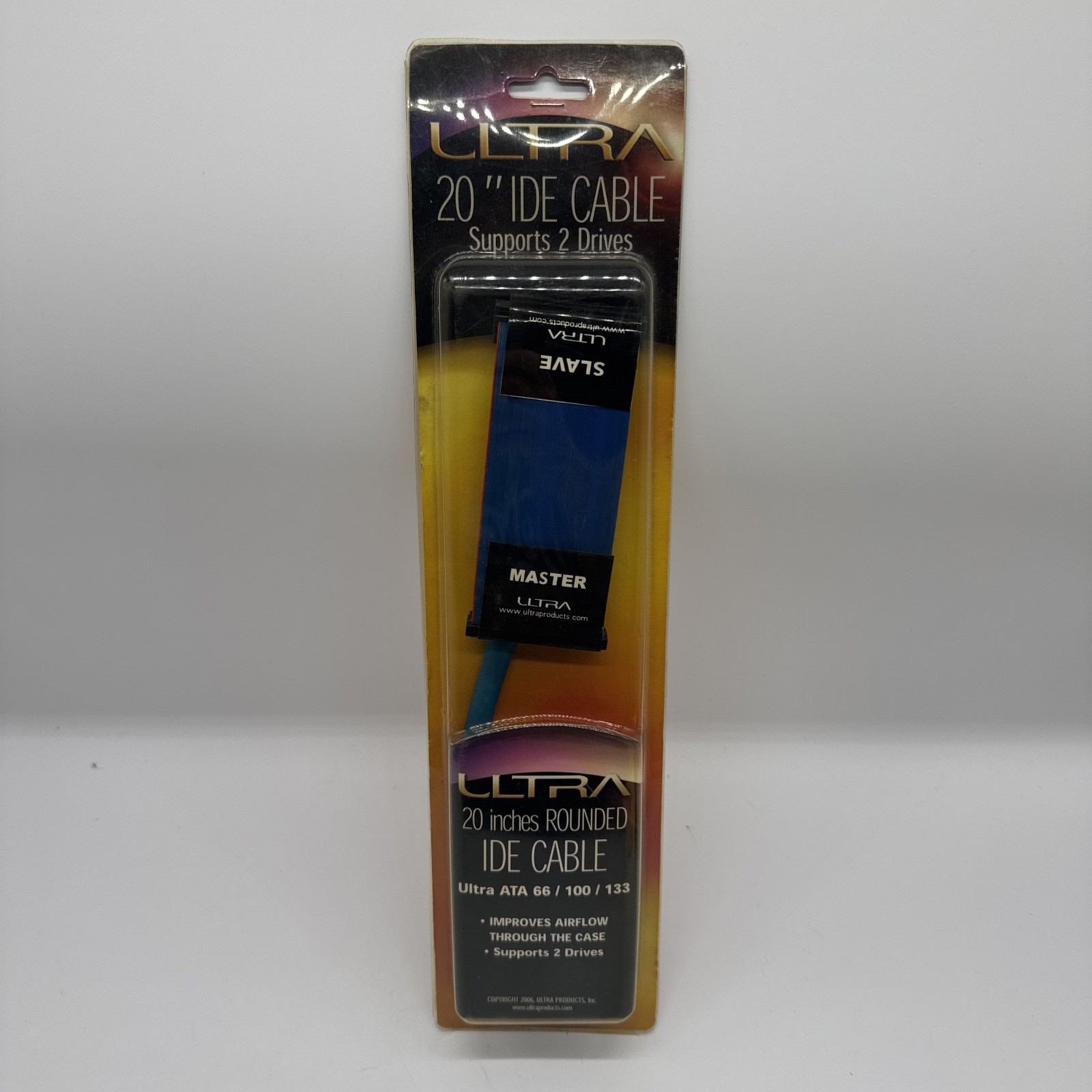 Ultra 20” IDE Rounded Cable ATA 66/100/133 Supports 2 Drives NEW
