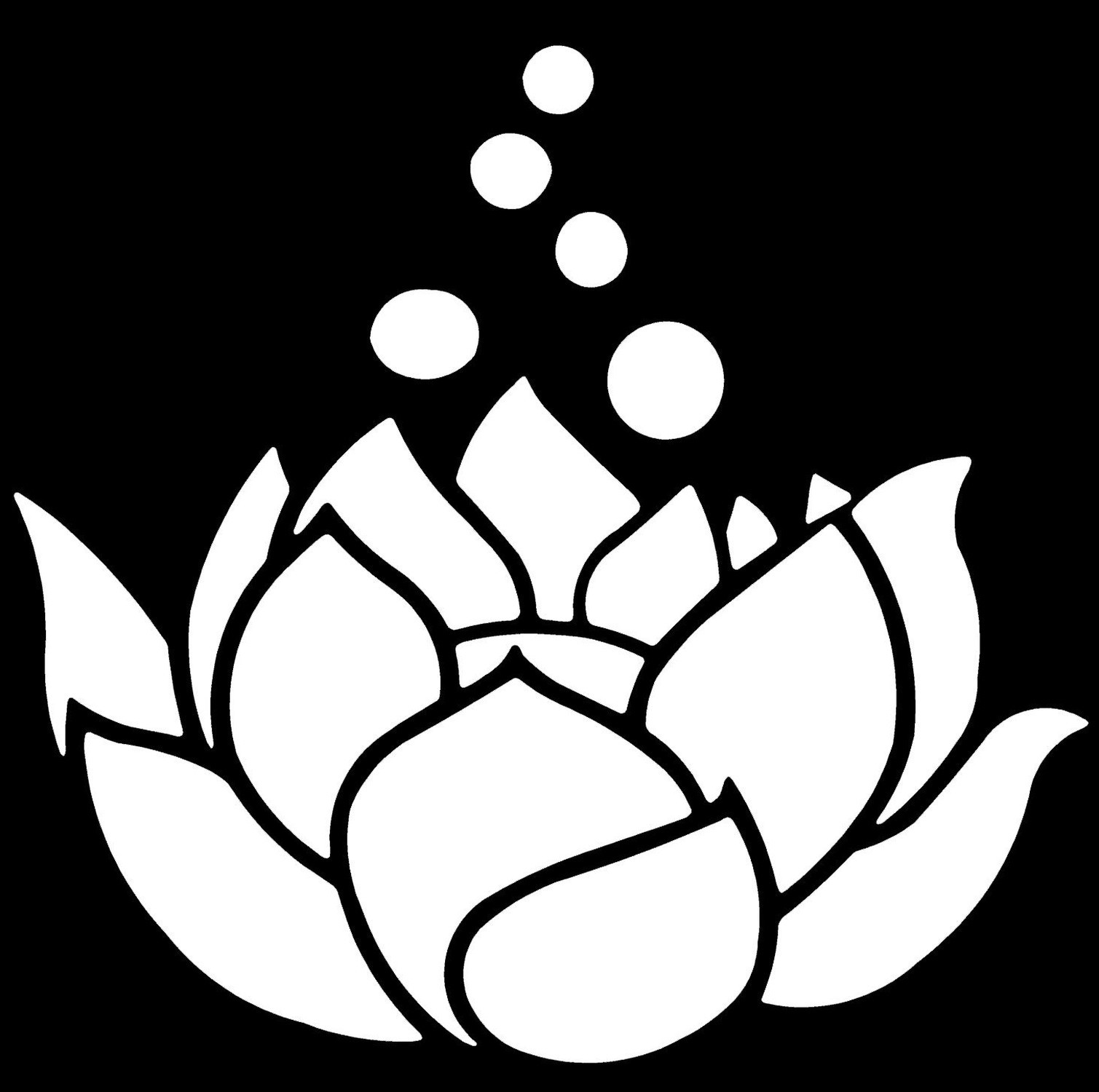 LOTUS FLOWER White 5 inch white vinyl decal