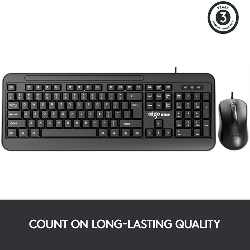 For Windows/MAC AK1801 Wired 104 keys Keyboard & 4800 DPI Mouse Combo Silent Set