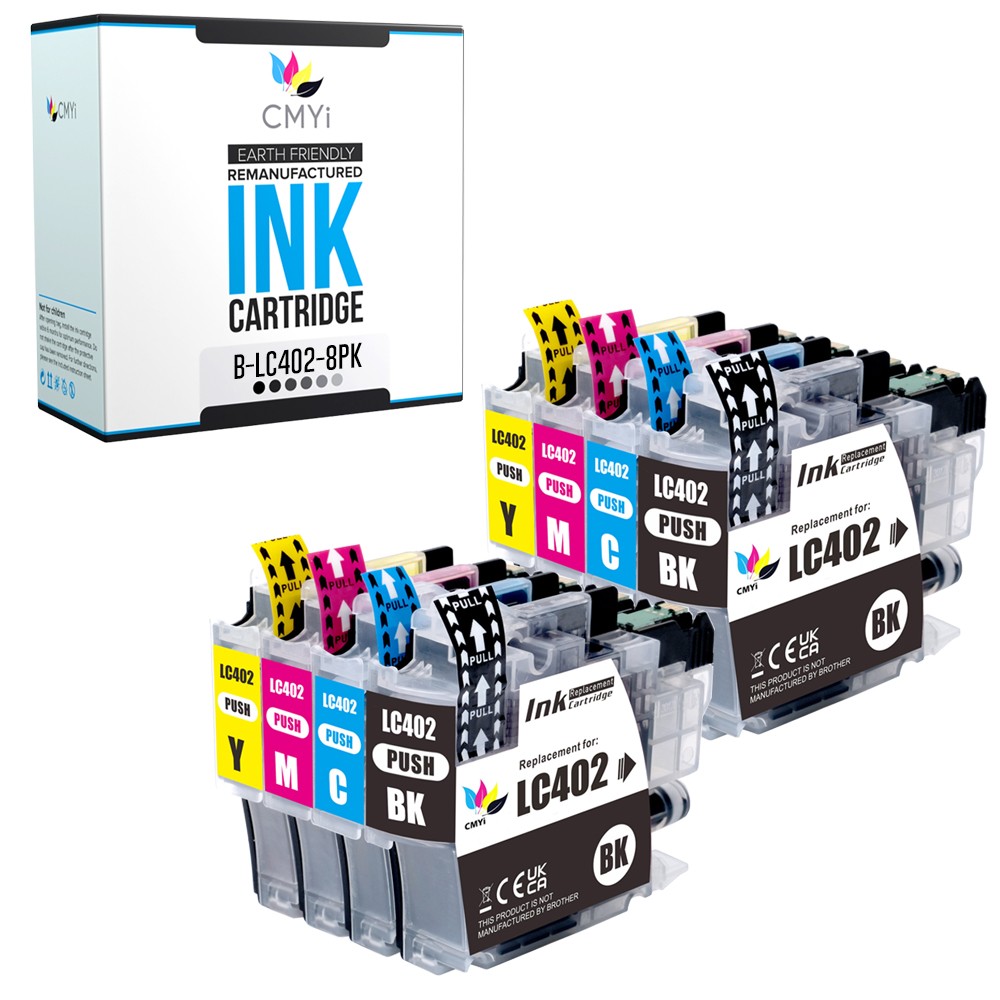 8PK Compatible CMYi LC402 Ink Cartridges Combo fits Brother MFC-J6540DW J6740DW