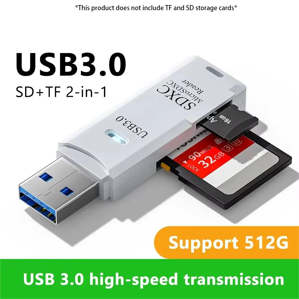 2-in-1 Multifunction USB 3.0 Card Reader Mini SD TF Memory Card Reader USB Flash