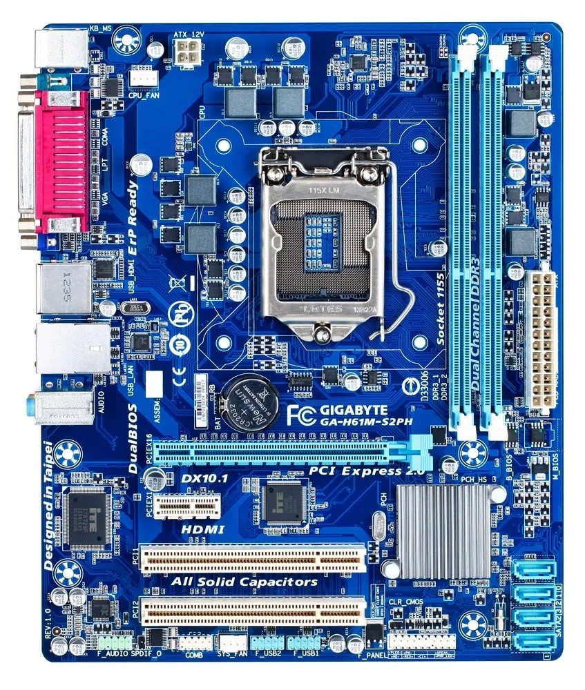 Gigabyte GA-H61M-S2PH LGA1155 Intel Core i7 i5 i3 Pentium Celeron DDR3 HDMI 1.4