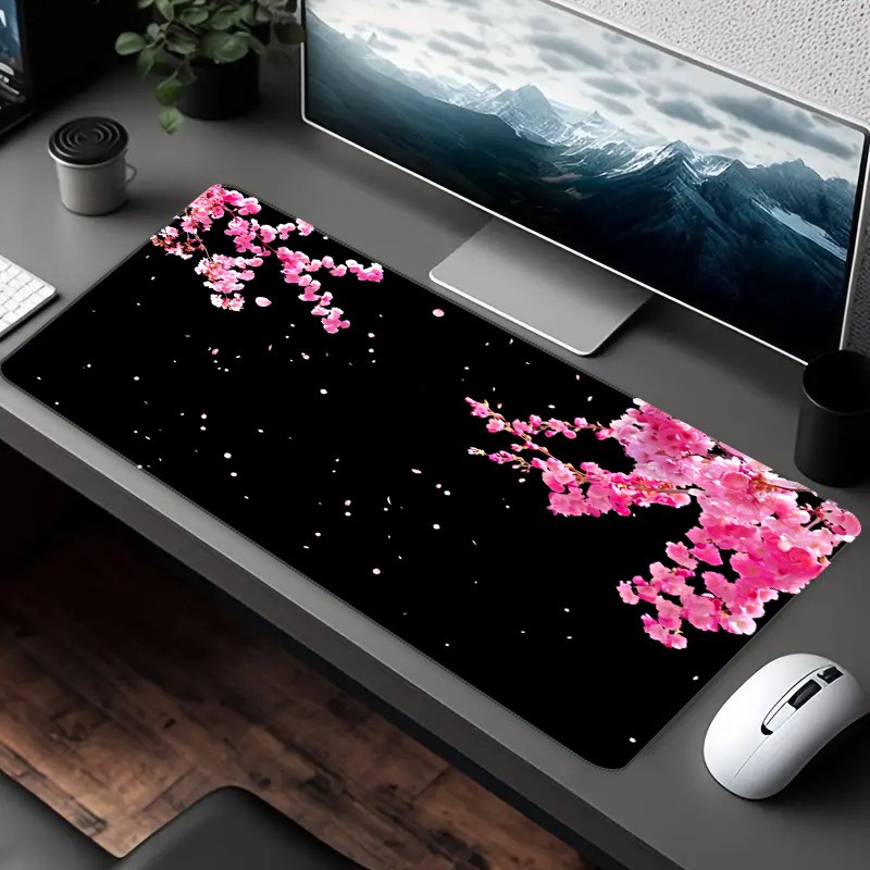 1pc Extra Large Gaming Mouse Pad with Cherry Blossom Design Mouse Pads for Desk❀