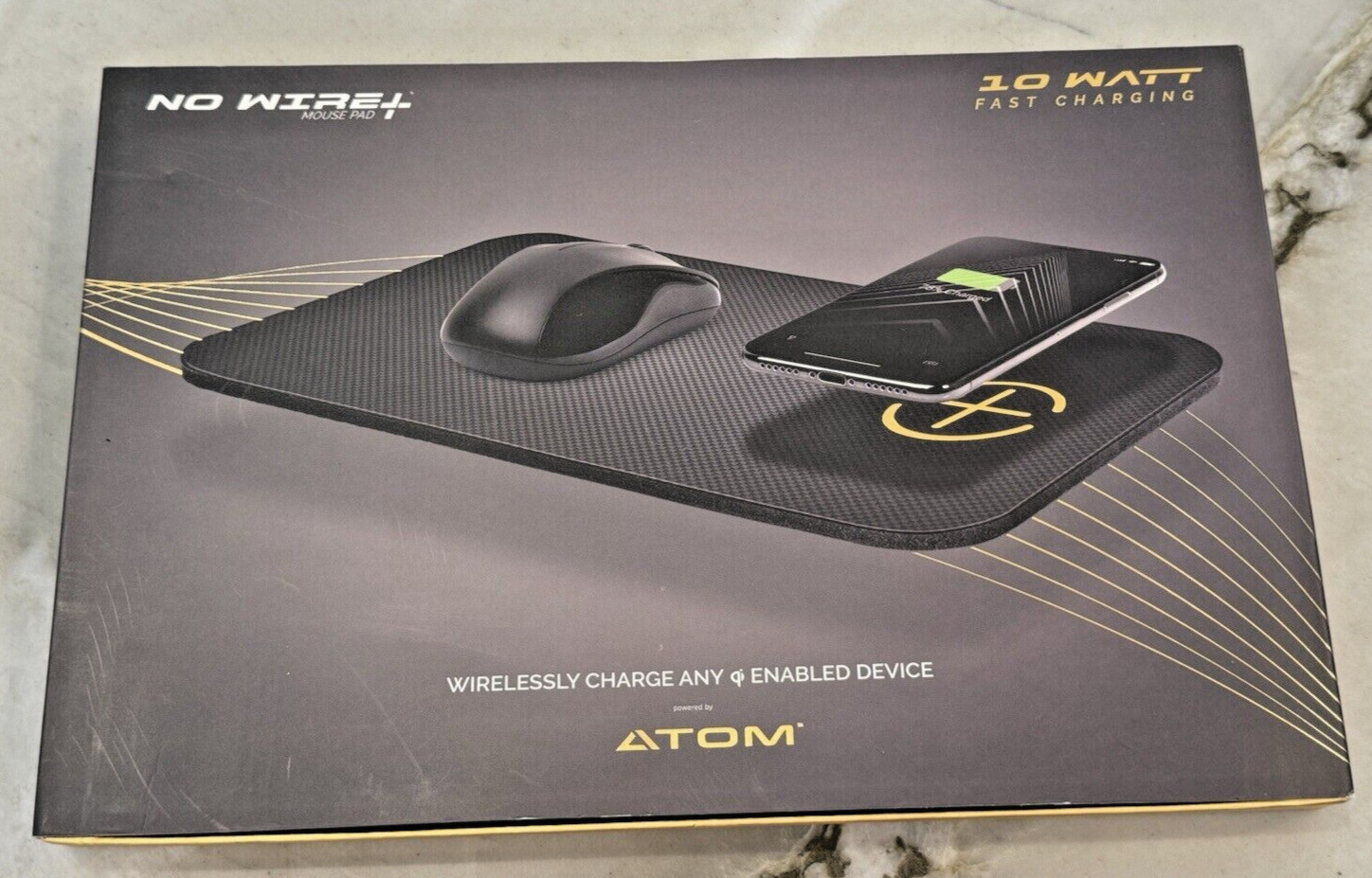 Atom No Wire+ Mouse Pad W/ 10w Qi Superfast Charger