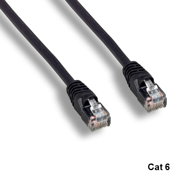KNTK Black 15ft Cat6 UTP Patch Cord 24AWG 550MHz Panel Router Networking RJ45