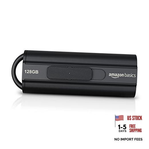 Ultra Fast USB 3.1 Flash Drive, Retractable, High-Speed Data 128 GB Black