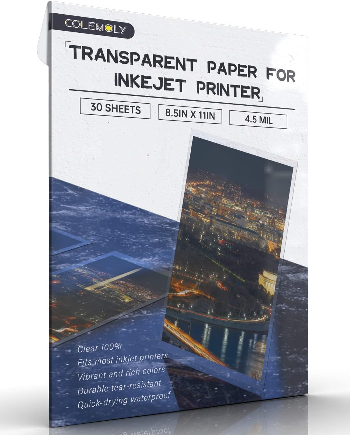Clear Acetate Sheets for Inkjet Printers, Transparent Paper 8.5" X
