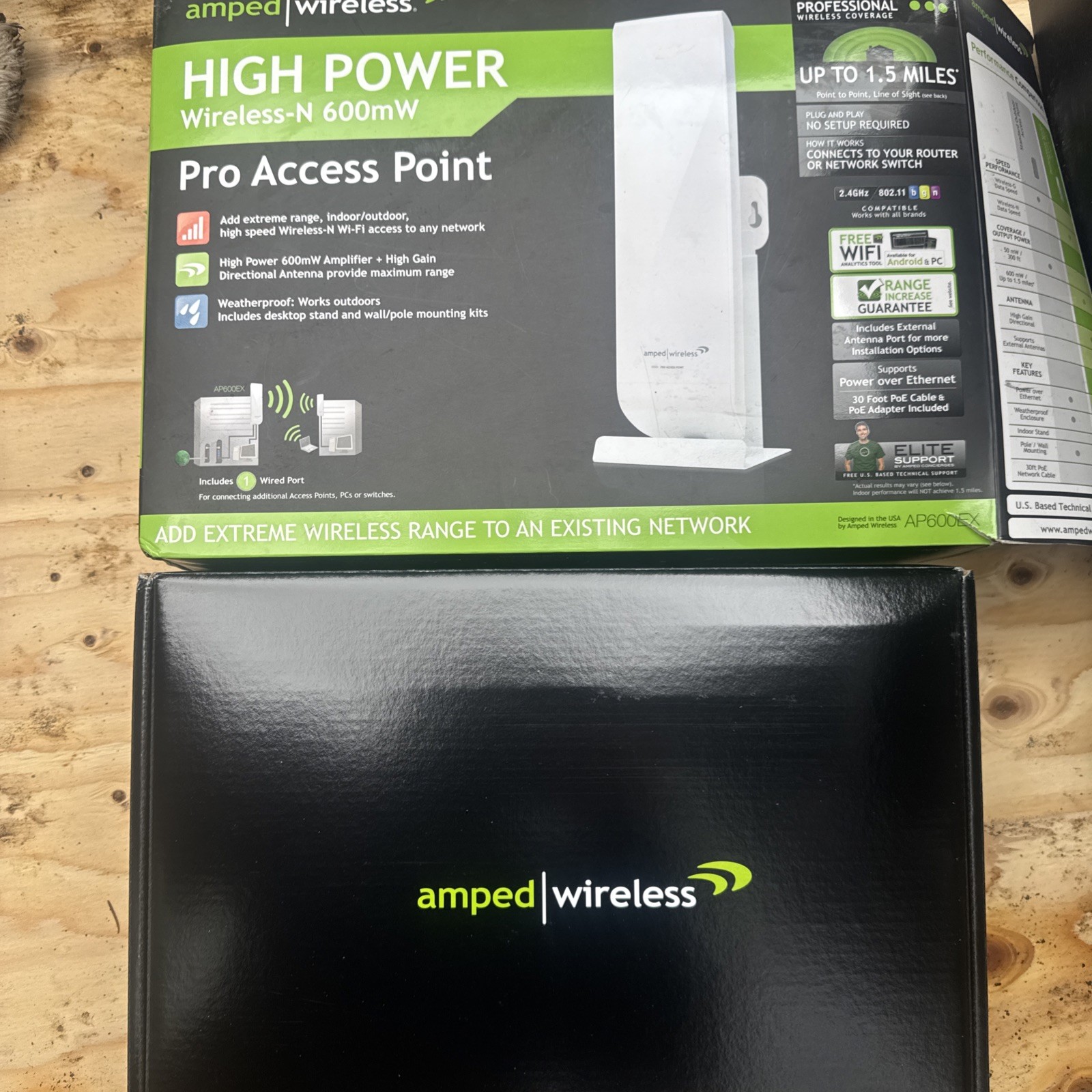 Amped Wireless AP600EX 1.5 Mile High Power Wireless-N 600mW Pro Access Point